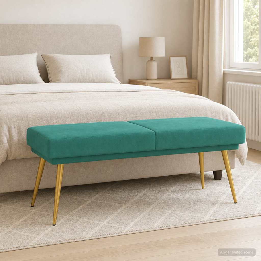 vidaXL Doppellagige Bank Türkis 120 x 45 x 46 cm Samt