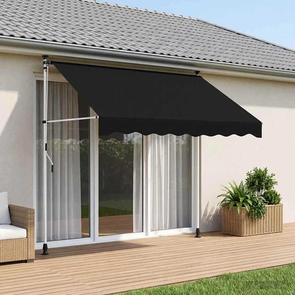 vidaXL Manuell einziehbare Markise Schwarz 250 cm