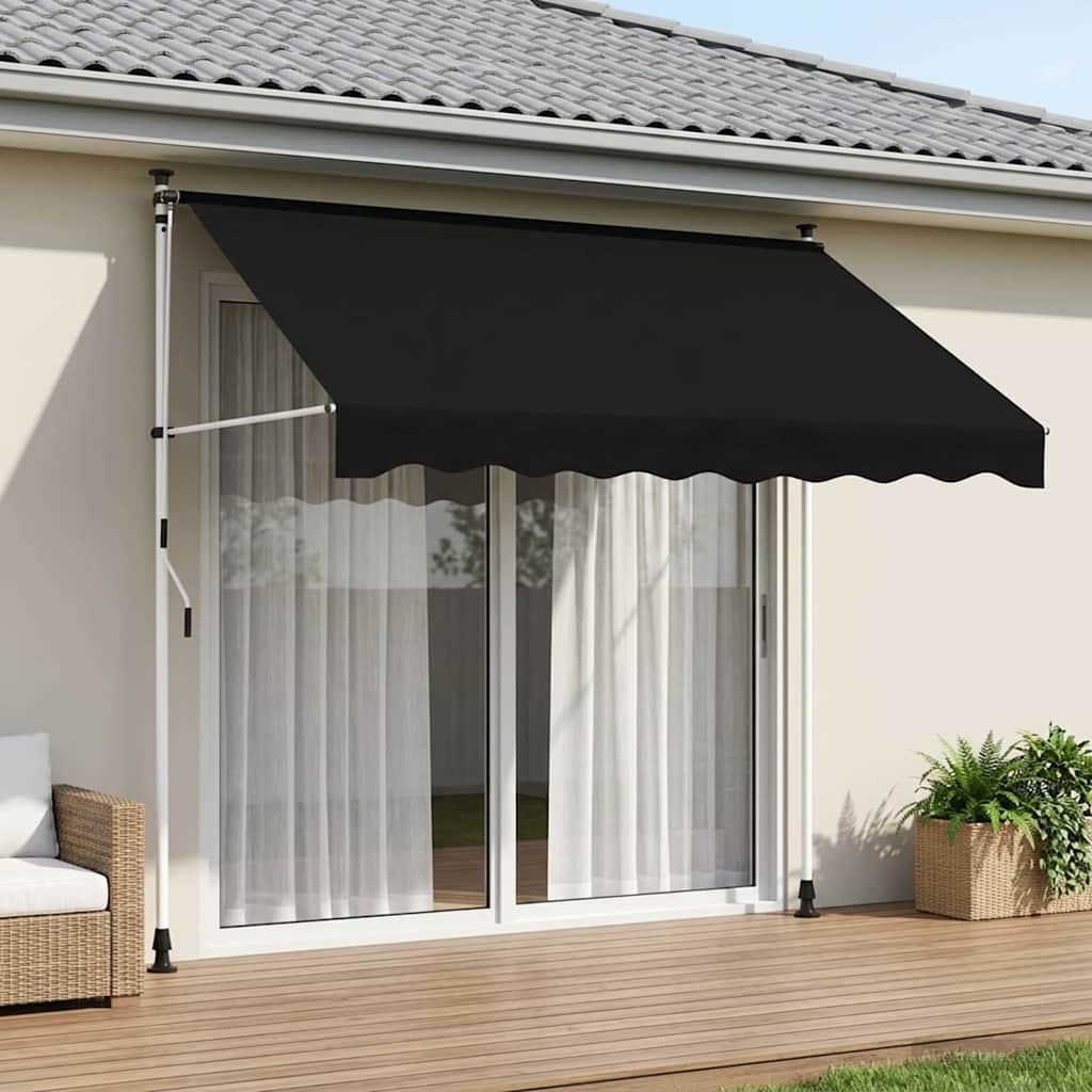 vidaXL Manuell einziehbare Markise Schwarz 300 cm