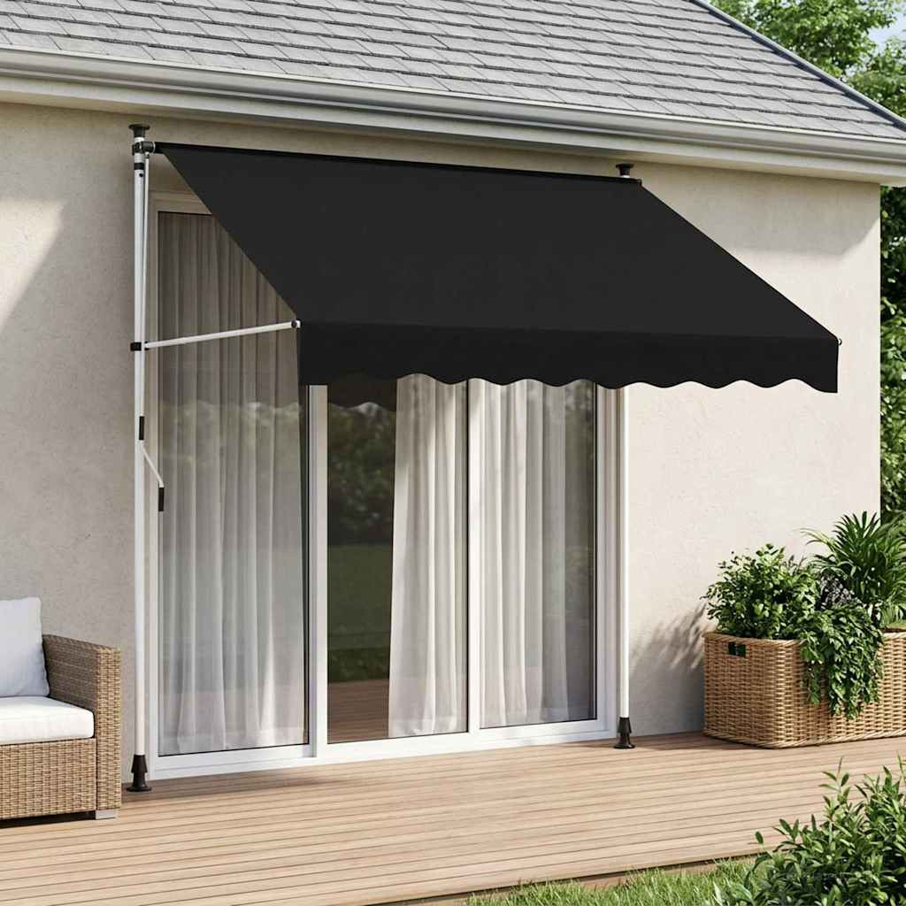 vidaXL Manuell einziehbare Markise Schwarz 350 cm