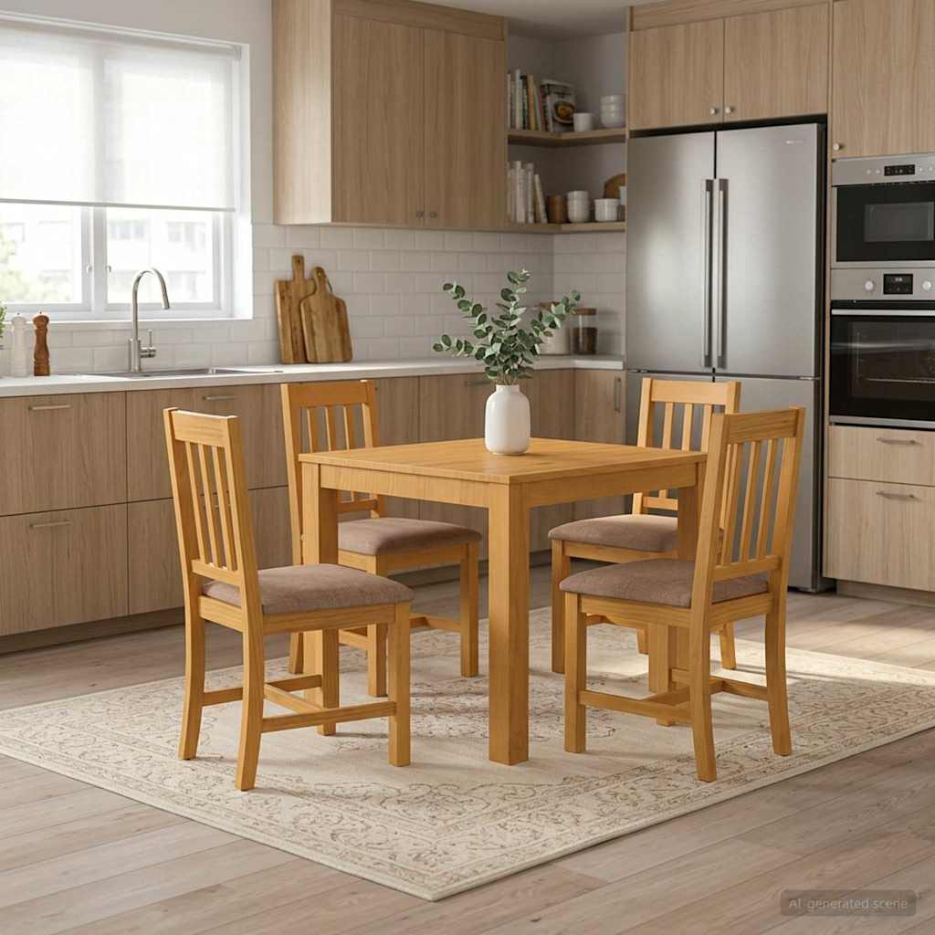 vidaXL Esstisch 90 x 90 x 75 cm Massivholz Eiche Natur Quadratisch