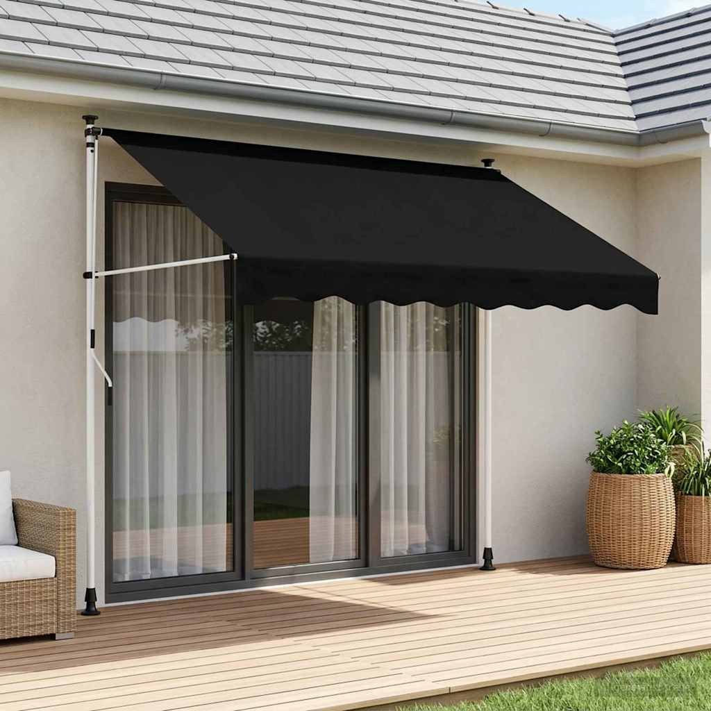 vidaXL Manuell einziehbare Markise Schwarz 400 cm