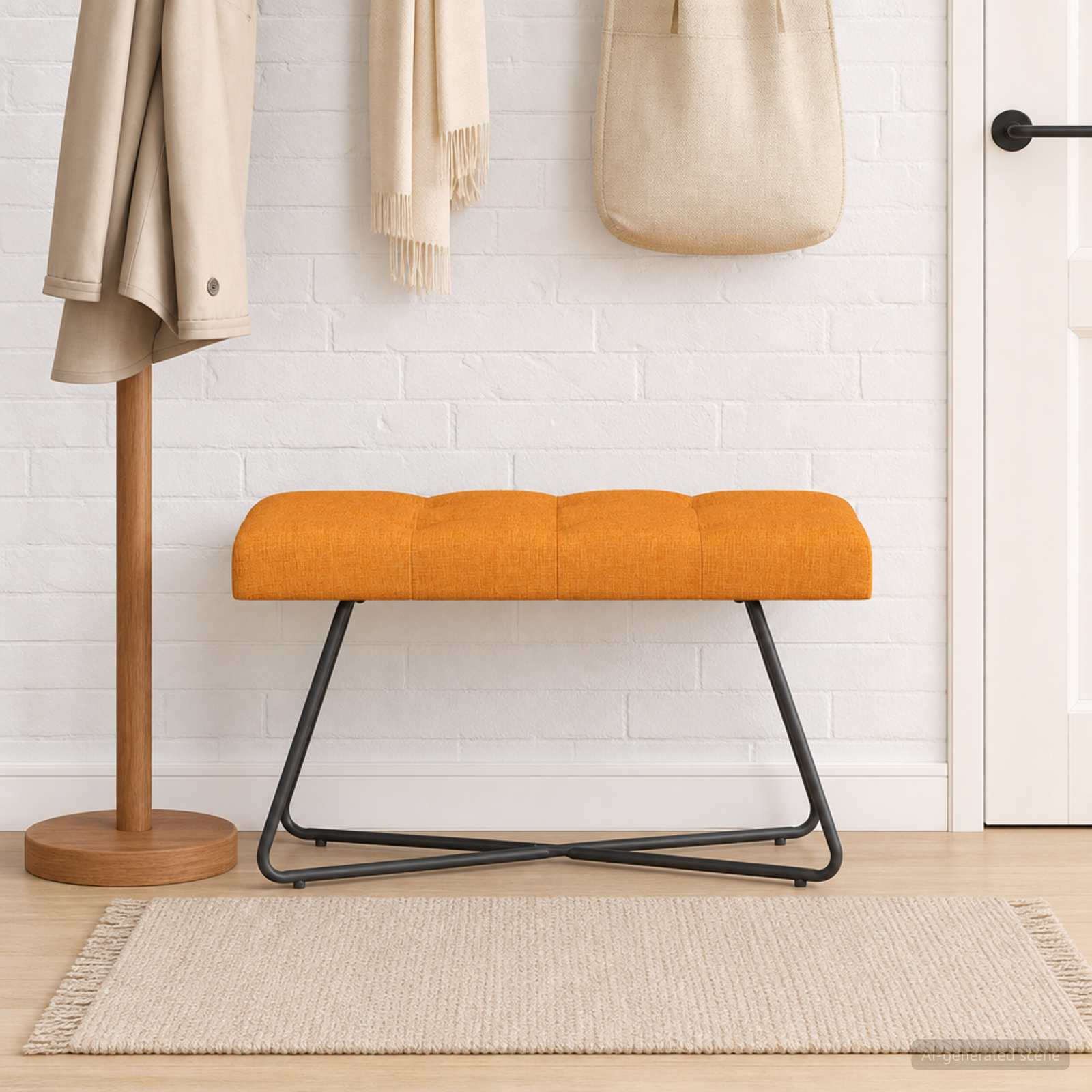 vidaXL Bank mit Knopfheftung Dunkelgelb 80 x 40 x 46 cm Stoff