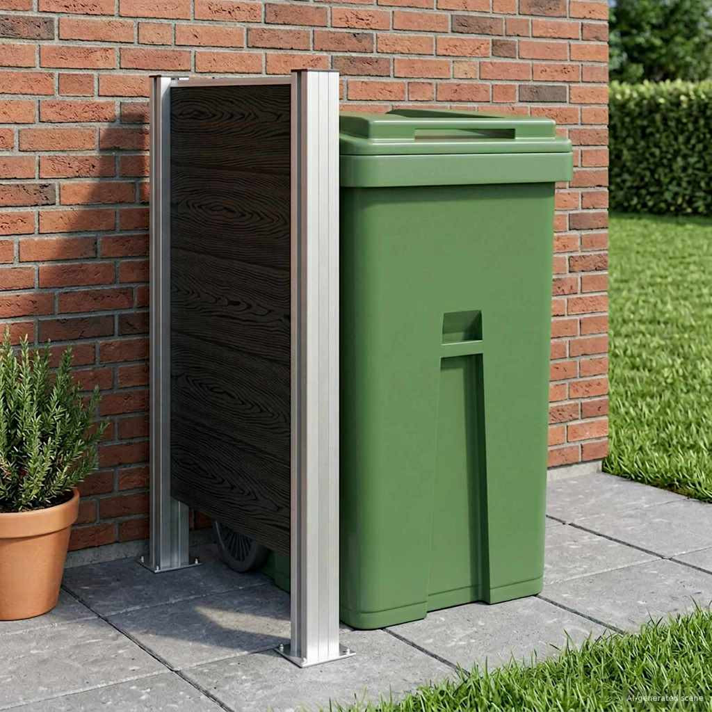 vidaXL Mülltonnenzaun Grau 85 x 12 x 115 cm Aluminium und WPC