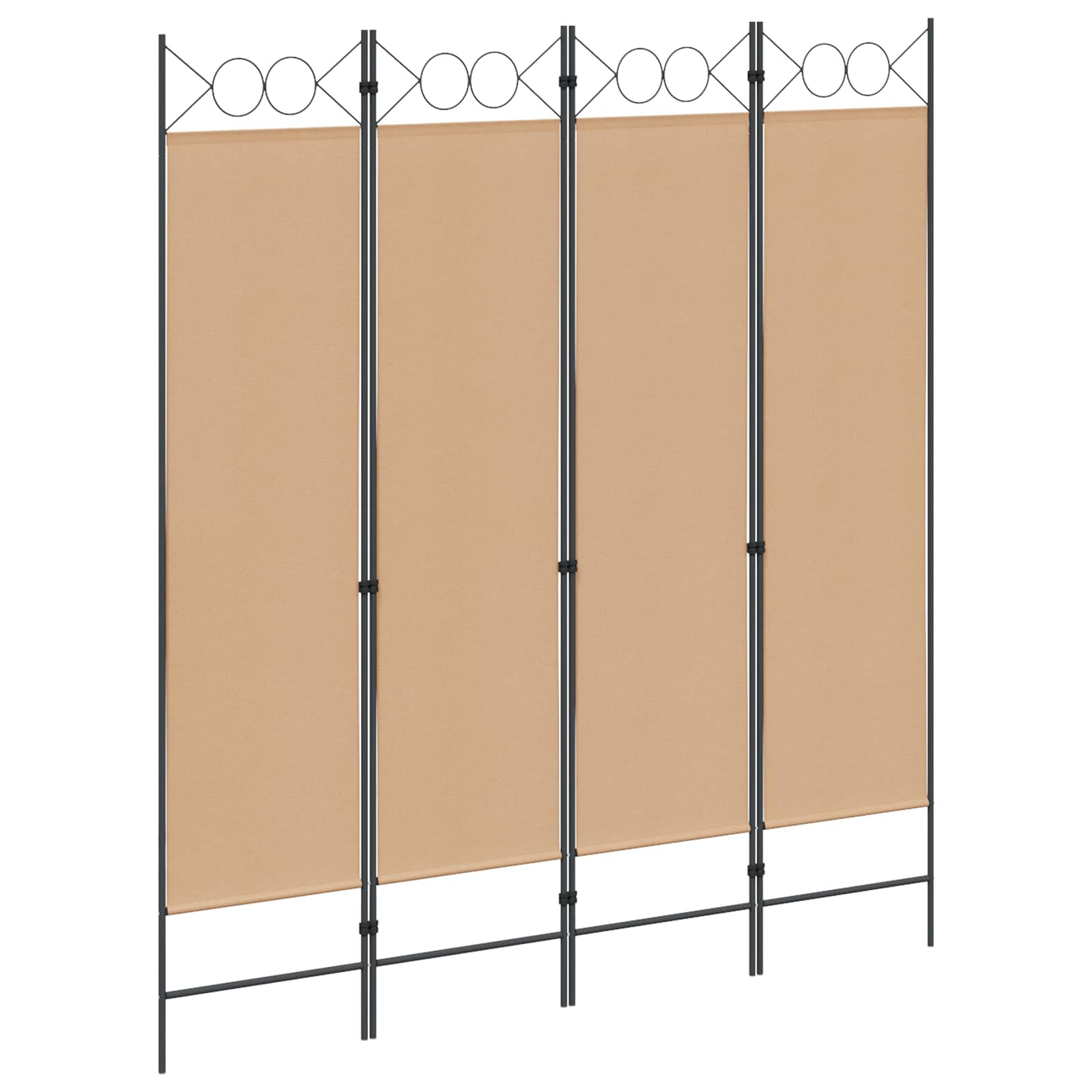 vidaXL 4-teiliger Raumteiler Beige 160 x 180 cm Stoff