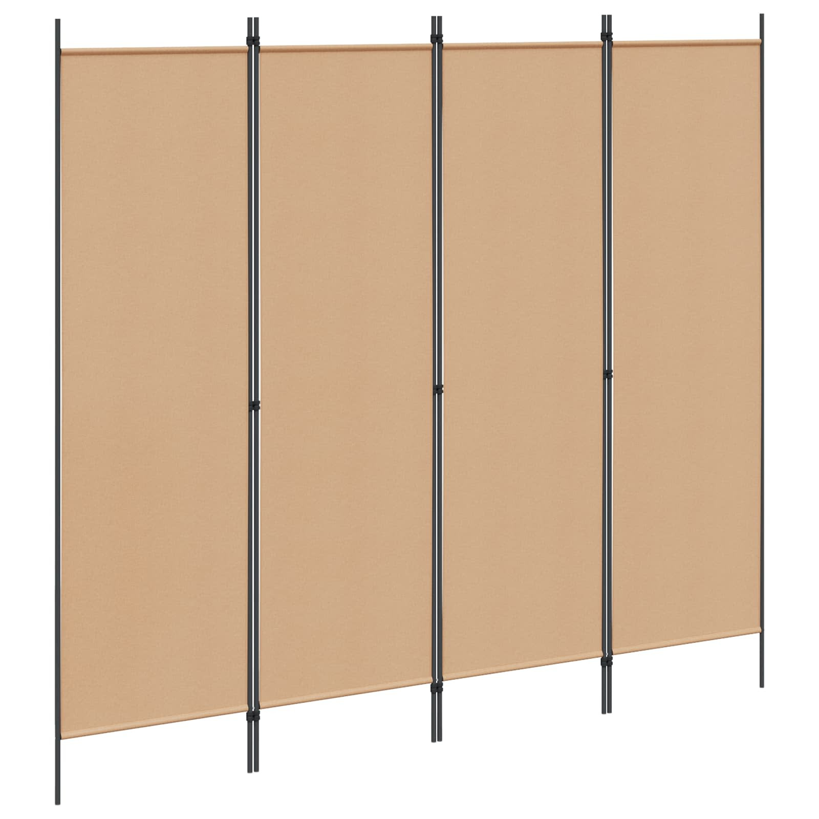 vidaXL 4-teiliger Raumteiler Beige 200 x 180 cm Stoff