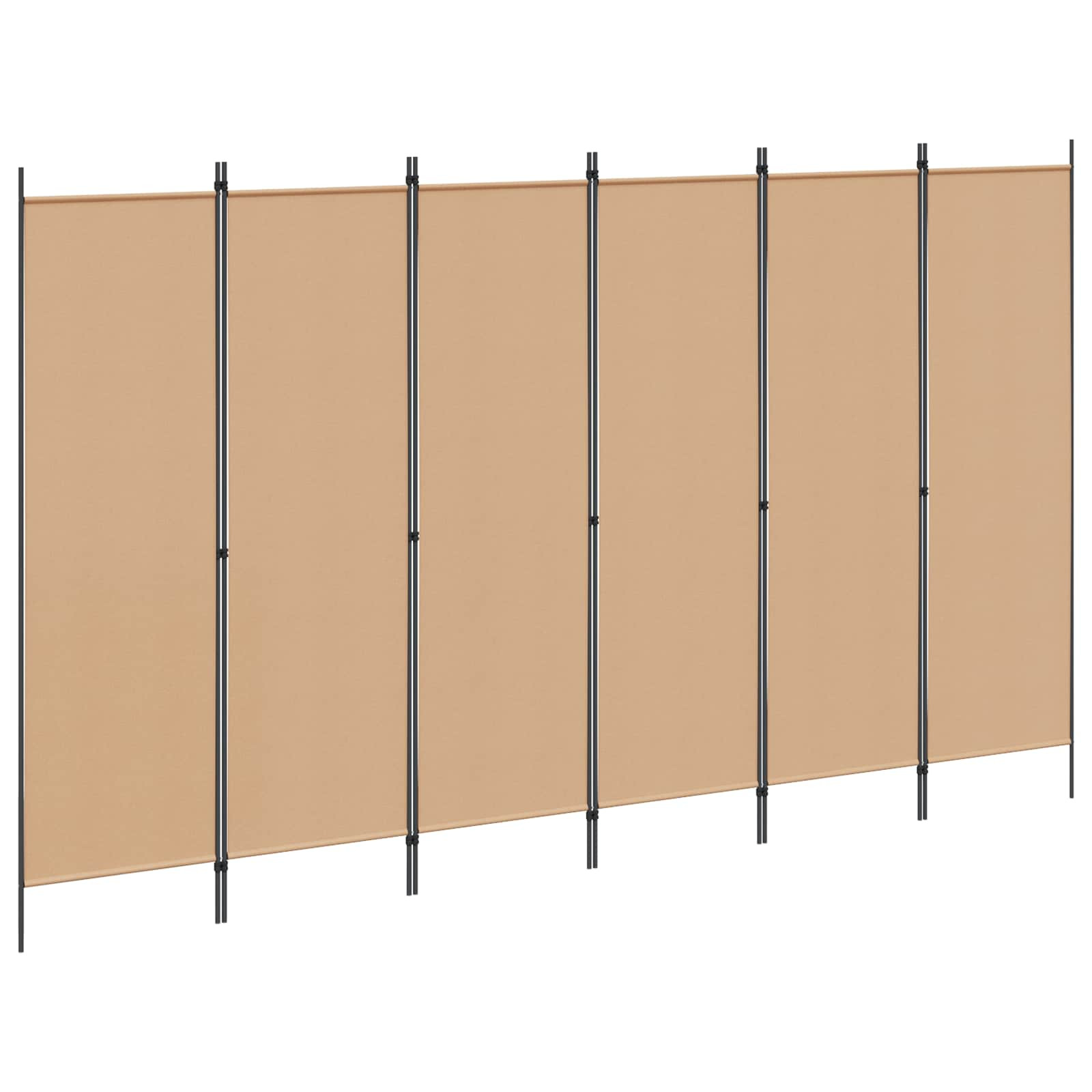 vidaXL 6-teiliger Raumtrenner Beige 300 x 180 cm Stoff