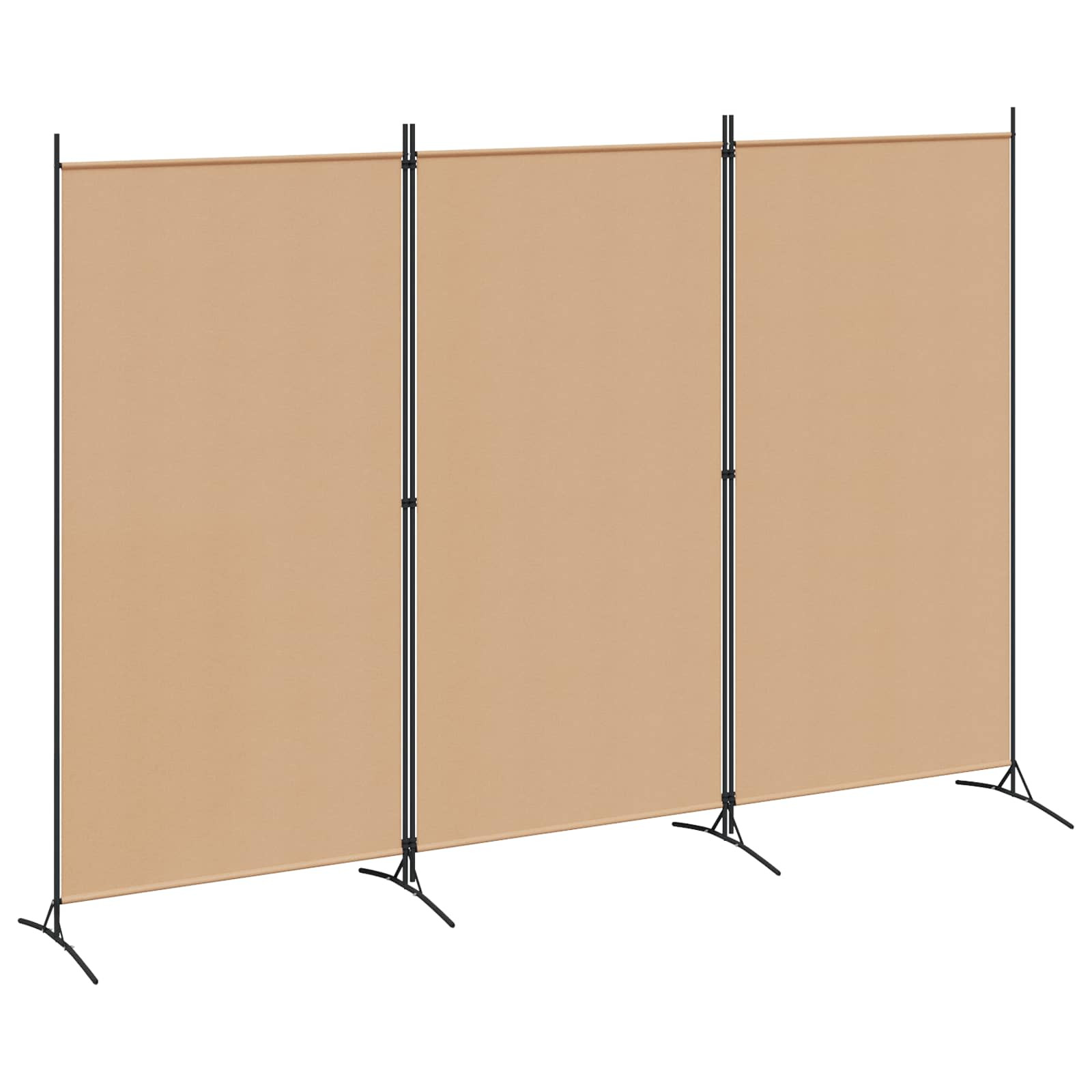 vidaXL 3-teiliger Raumteiler Beige 260 x 180 cm Stoff