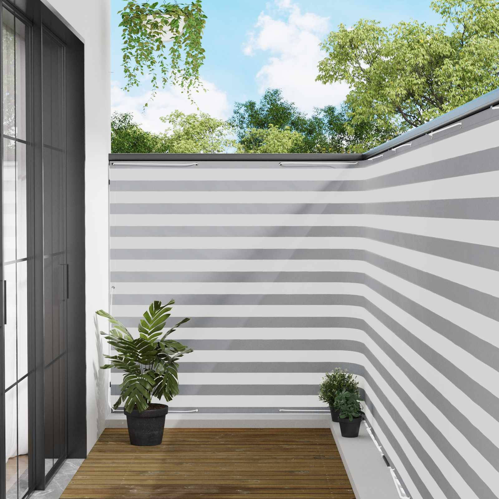 vidaXL Balkon Sichtschutz 150 x 200 cm Stoff mit PU-Beschichtung