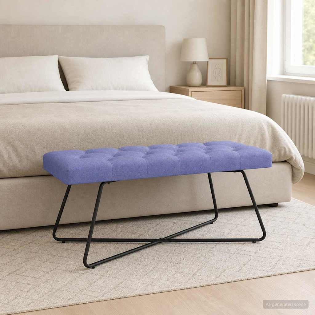 vidaXL Bank mit Knopfheftung Jeans blau 110 x 40 x 46 cm Stoff