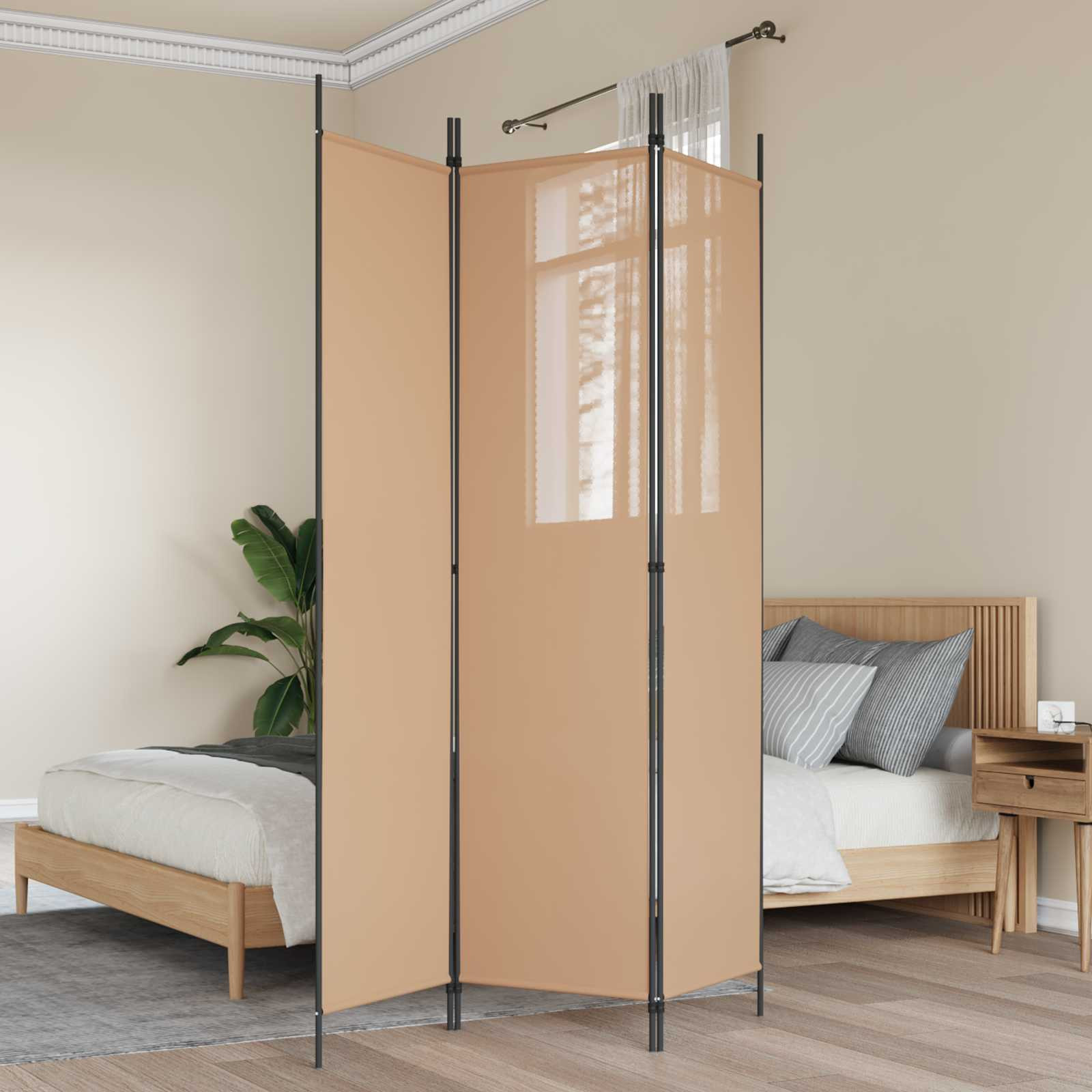 vidaXL 3-teiliger Raumteiler Beige 150 x 200 cm Stoff