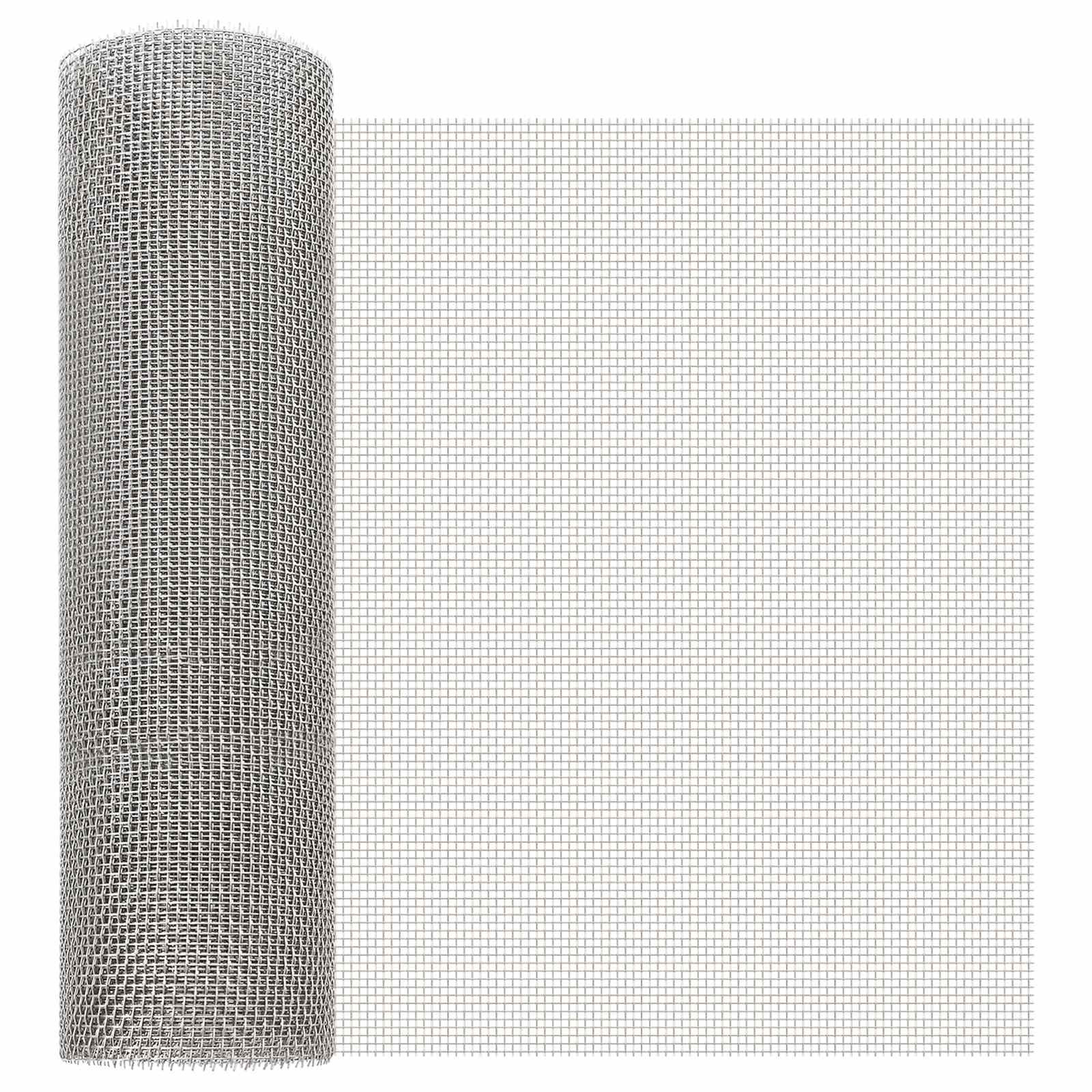 vidaXL Mesh Bildschirm 40 x 1000 cm 6 Mesh Edelstahl 201 Silber