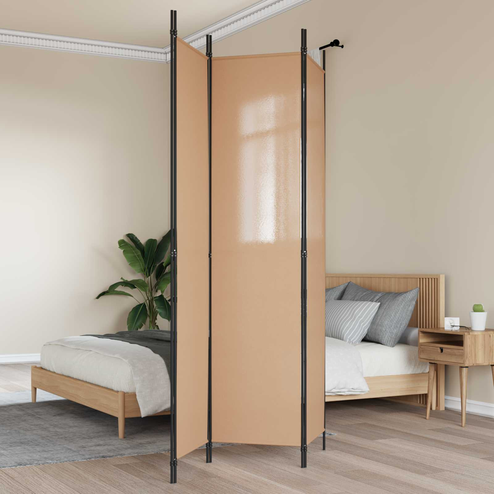 vidaXL 3-teiliger Raumteiler Beige 150 x 220 cm Stoff