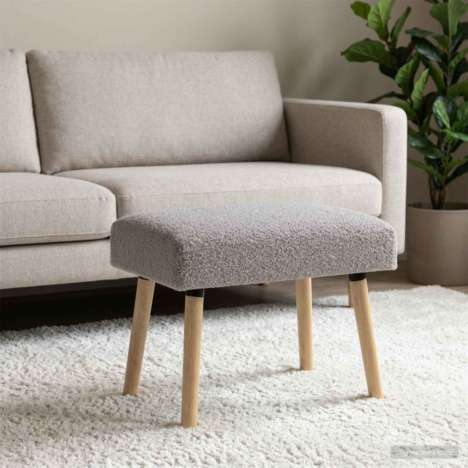 vidaXL Bank Uni Hellgrau 60 x 40 x 45 cm Bouclé