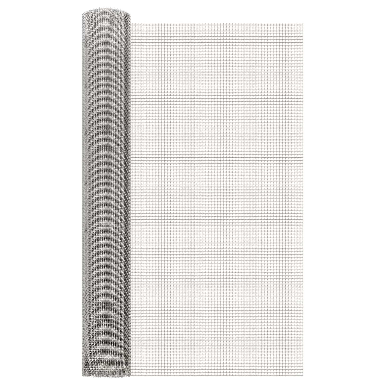 vidaXL Mesh Bildschirm 80 x 1000 cm 6 Mesh Edelstahl 201 Silber