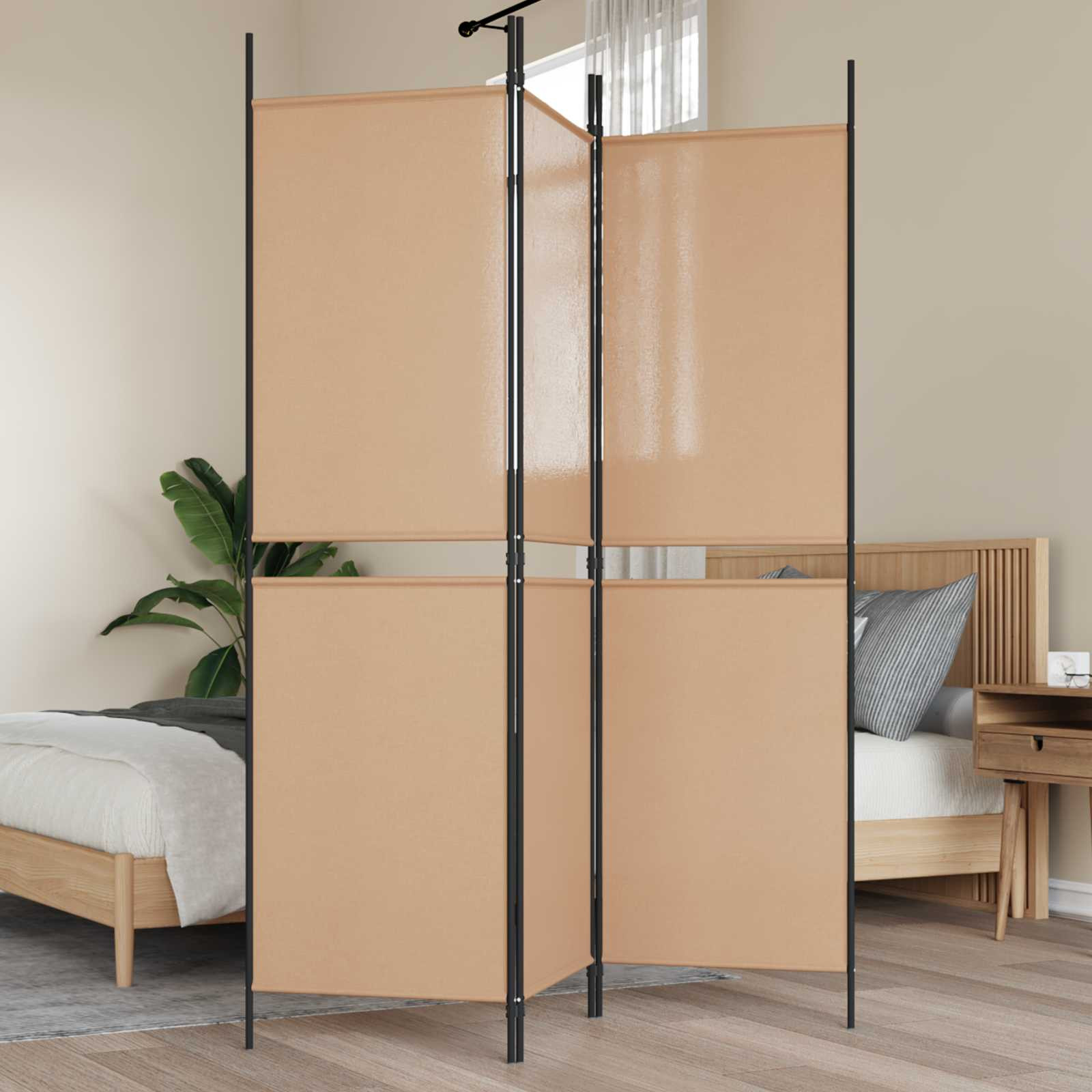 vidaXL 3-teiliger Raumteiler Beige 150 x 180 cm Stoff