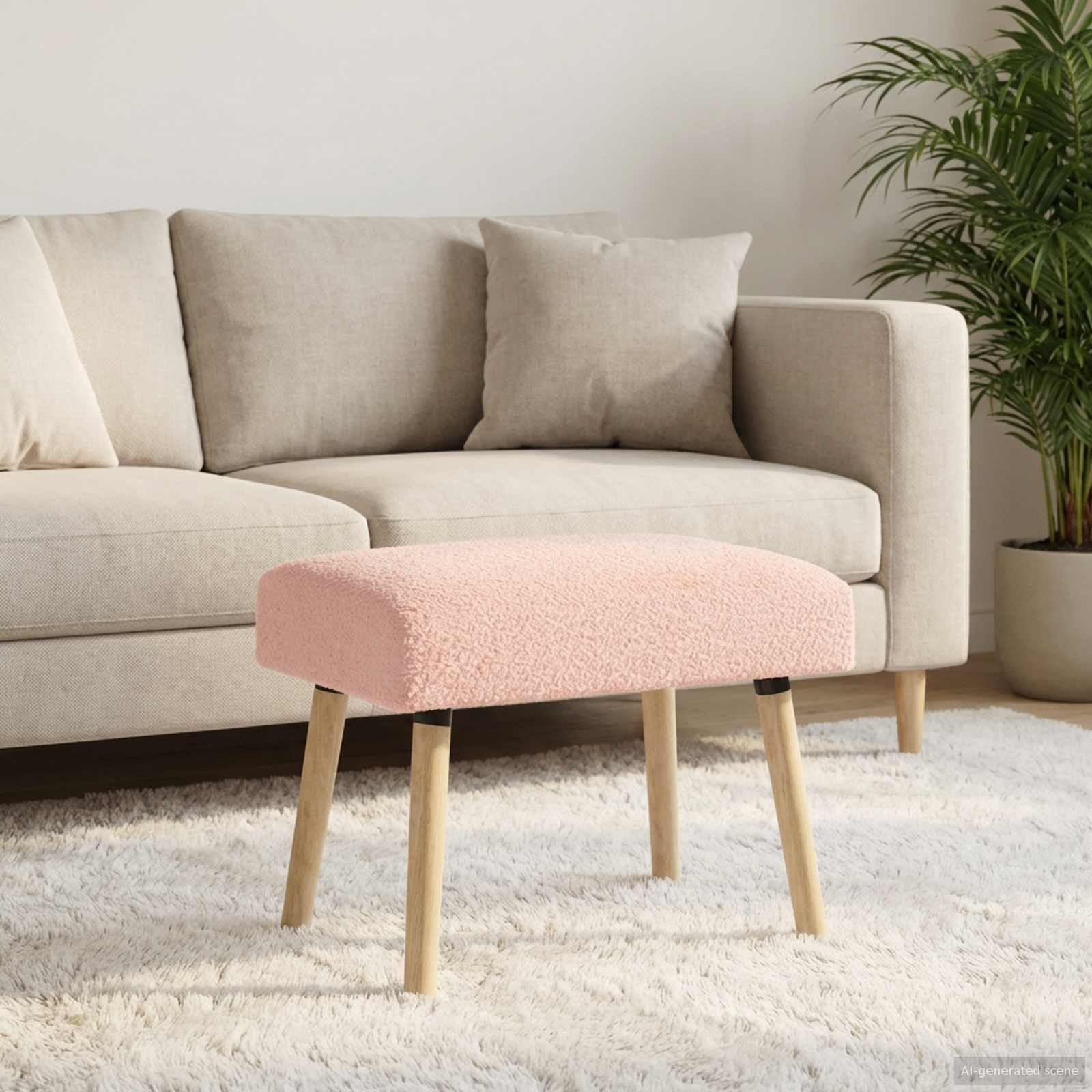 vidaXL Bank Uni Rosa 60 x 40 x 45 cm Bouclé