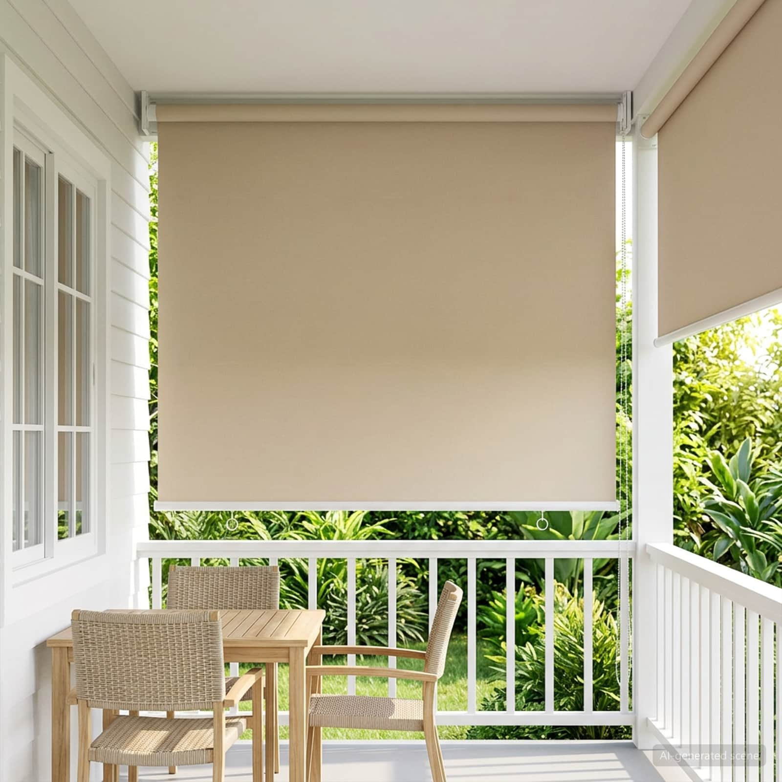 vidaXL Außen-Rollos mit UV-Schutz Beige 65 x 230 cm (B x H) Polyester