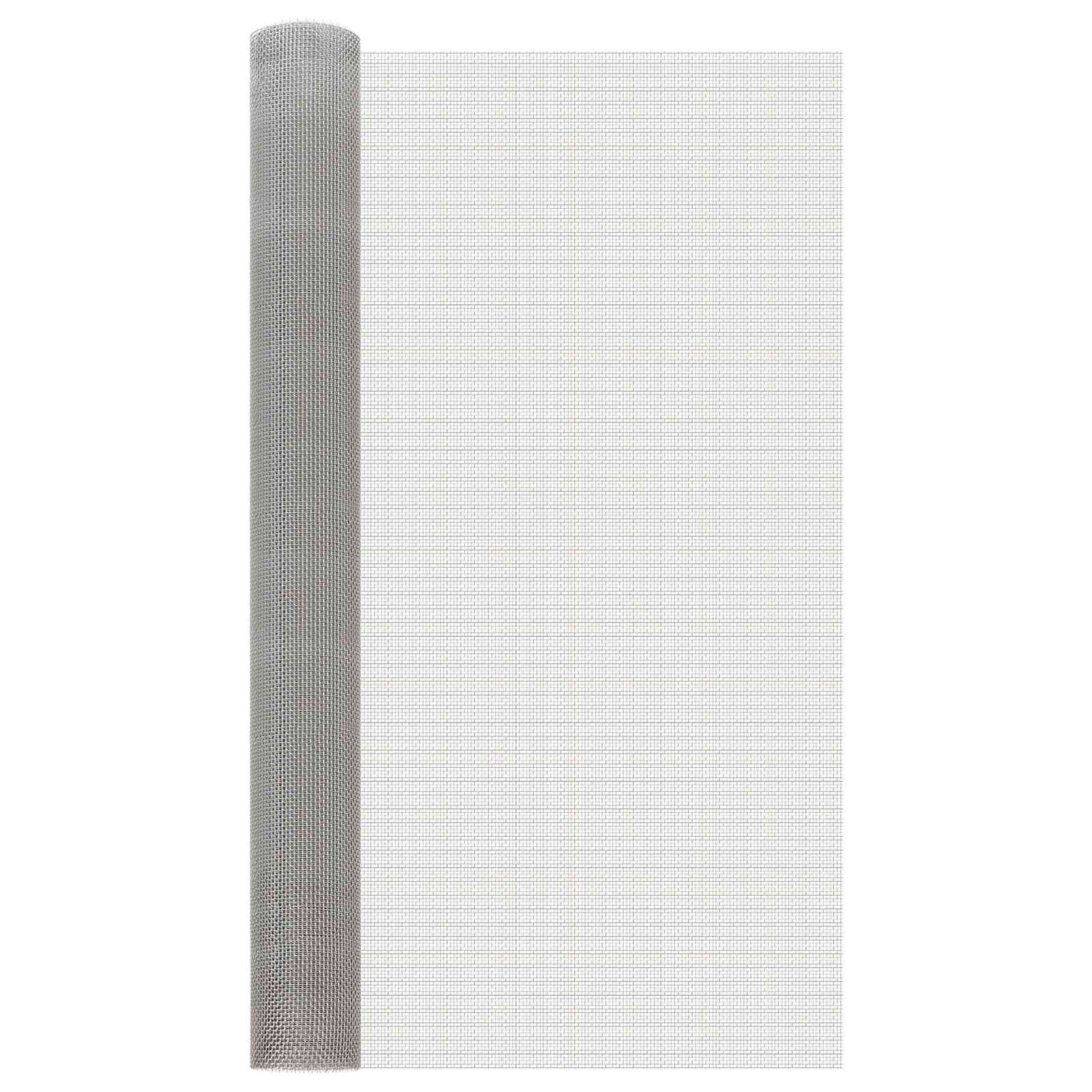 vidaXL Mesh Bildschirm 100 x 1000 cm 6 Mesh Edelstahl 201 Silber