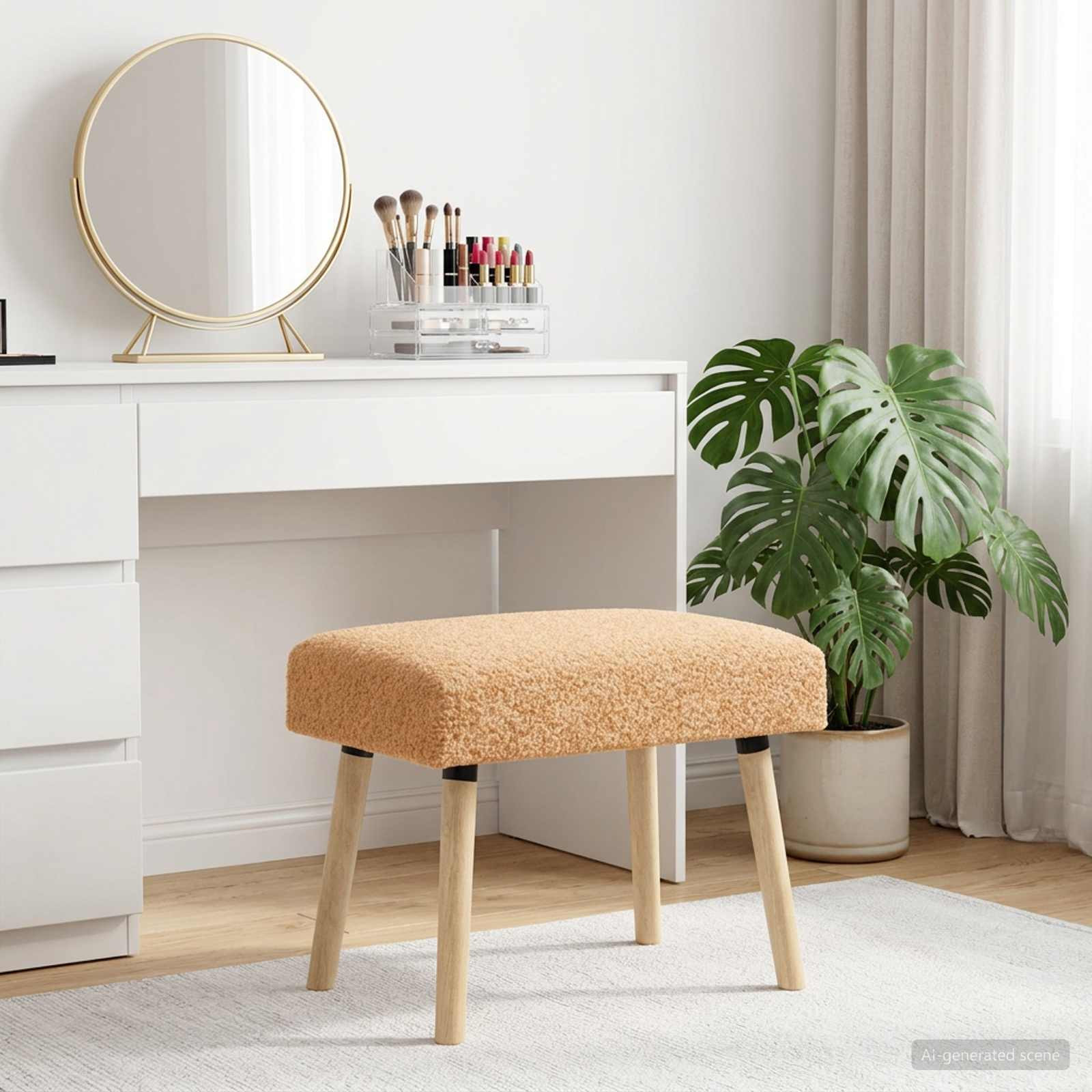 vidaXL Bank Uni Beige 60 x 40 x 45 cm Bouclé