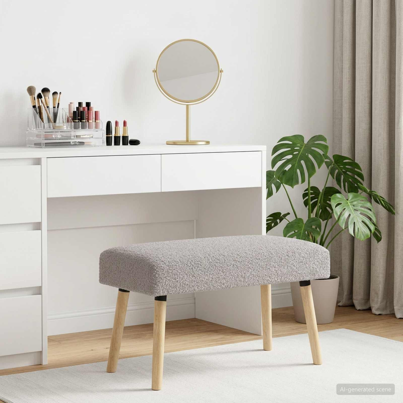 vidaXL Bank Uni Hellgrau 80 x 40 x 46 cm Bouclé