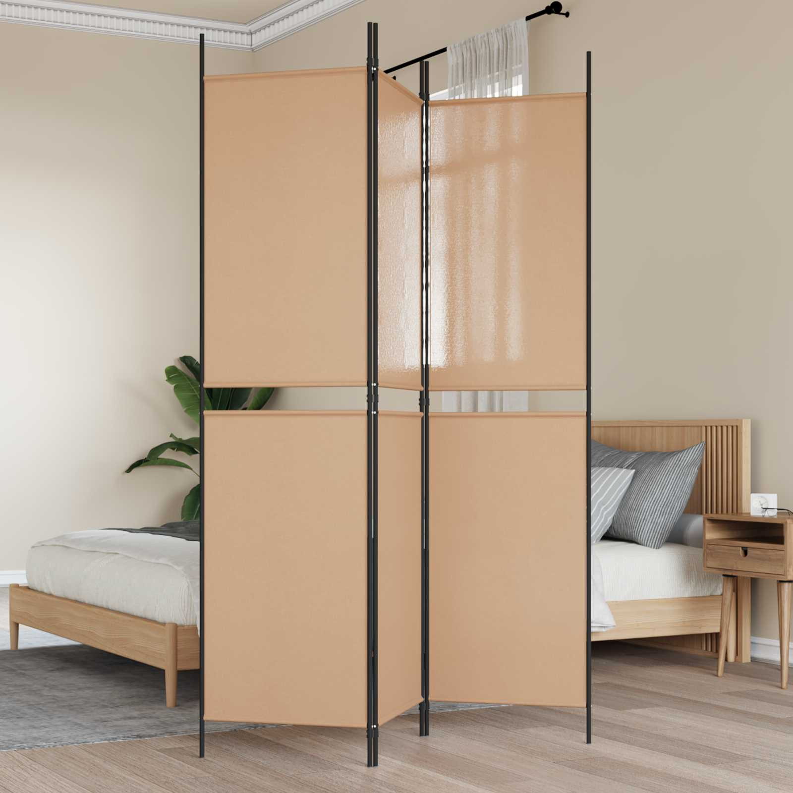 vidaXL 3-teiliger Raumteiler Beige 150 x 200 cm Stoff