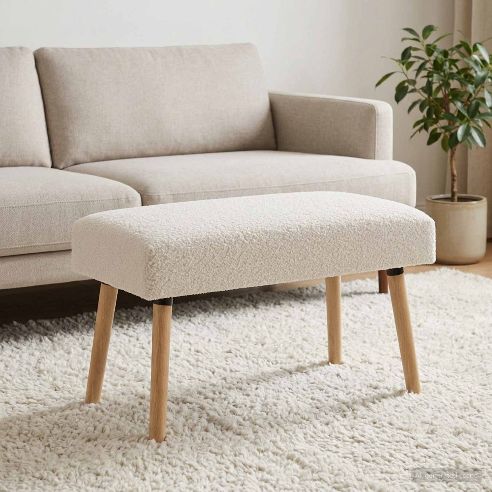 vidaXL Bank Uni Creme 80 x 40 x 46 cm Bouclé