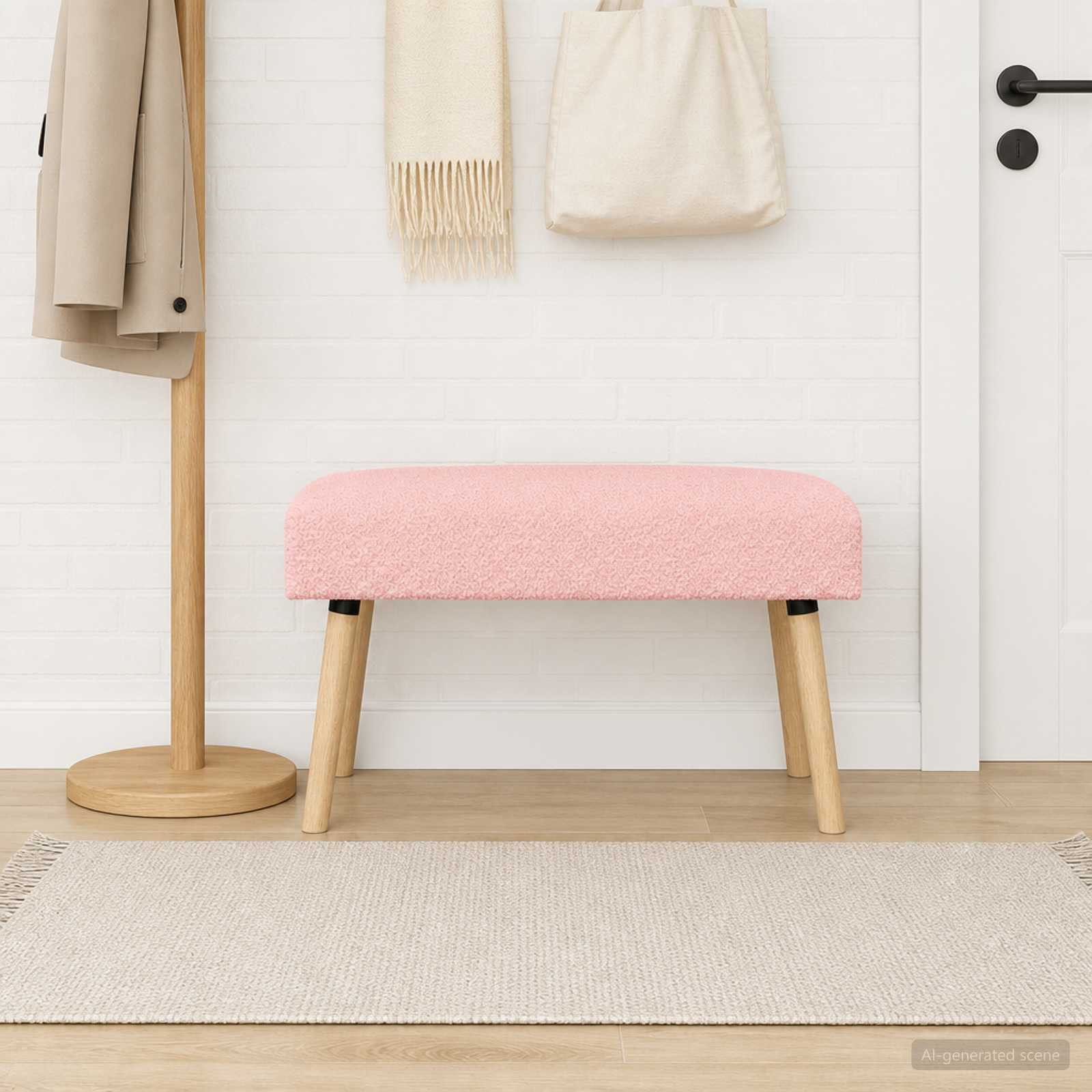 vidaXL Bank Uni Rosa 80 x 40 x 46 cm Bouclé