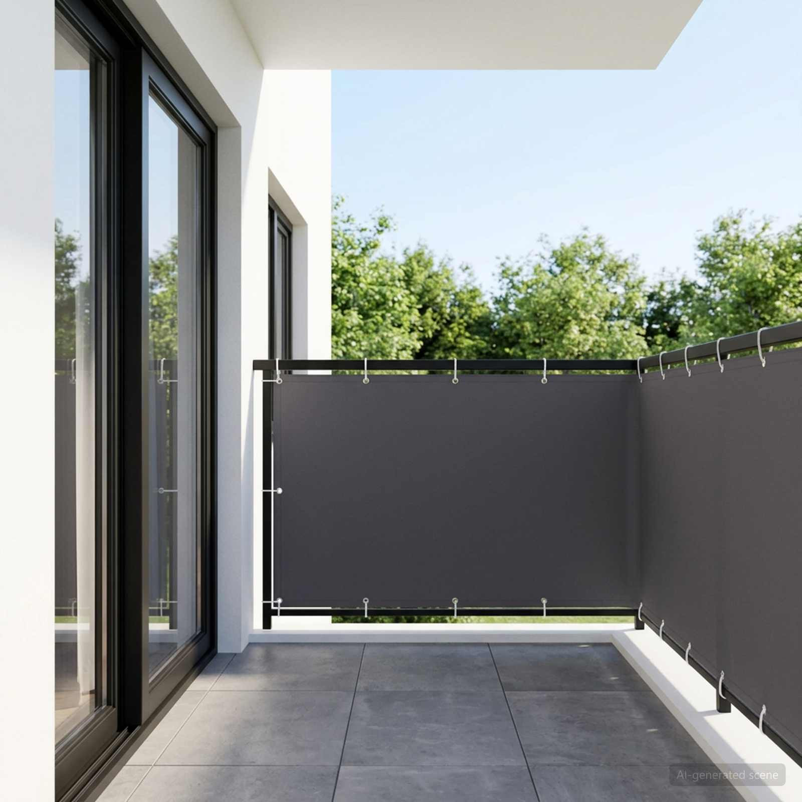 vidaXL Balkon Sichtschutz 1,2 x 15 m Stoff mit PU-Beschichtung