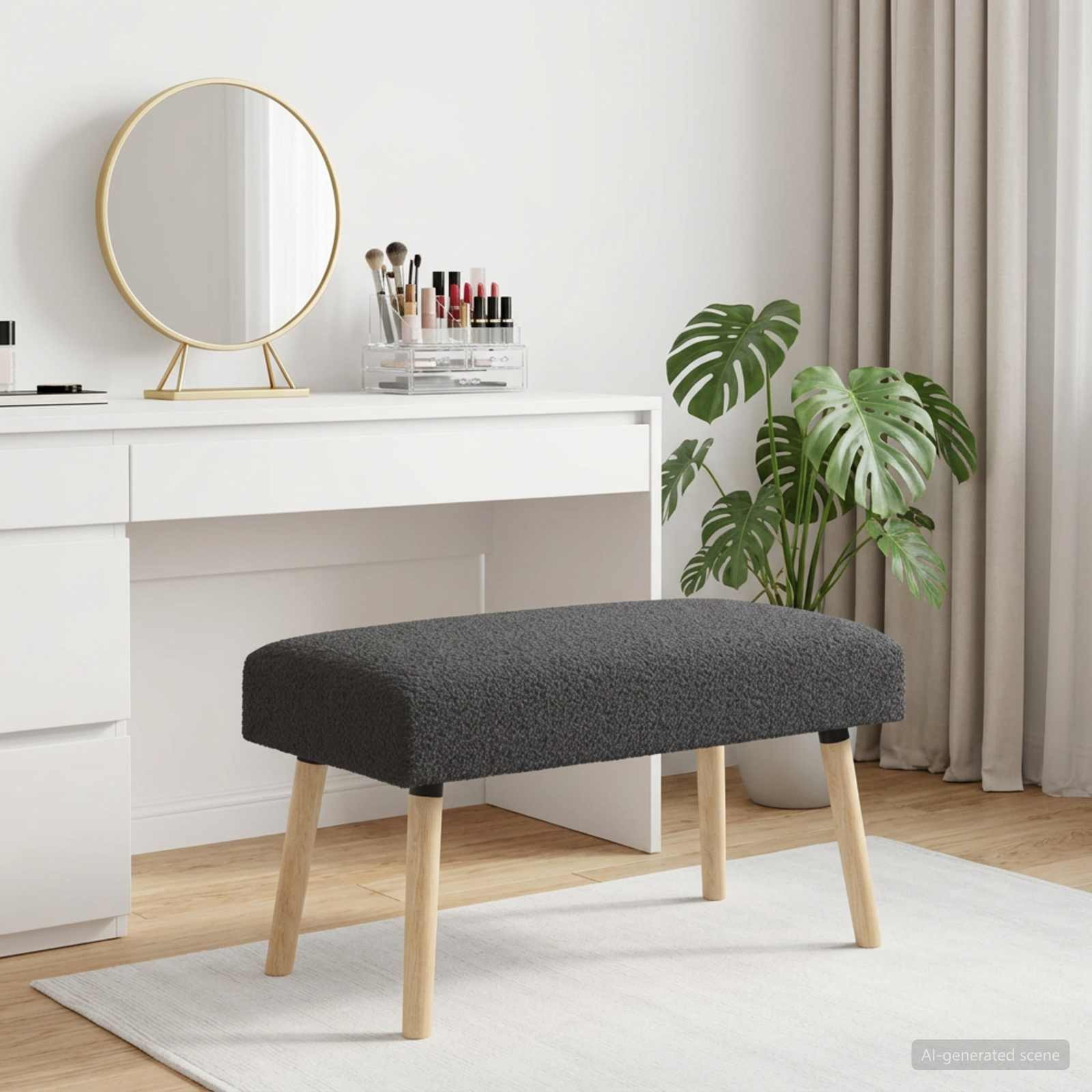 vidaXL Bank Uni Dunkelgrau 80 x 40 x 46 cm Bouclé