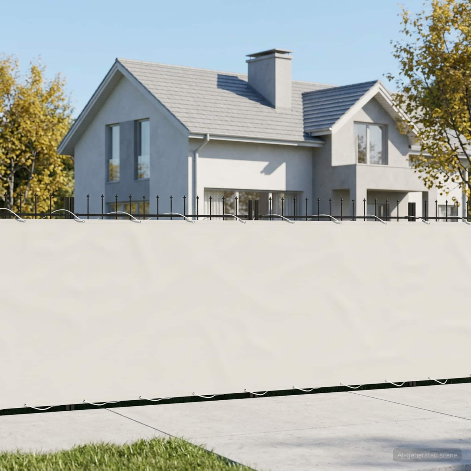 vidaXL Balkon Sichtschutz 1,2 x 15 m Stoff mit PU-Beschichtung Weiß