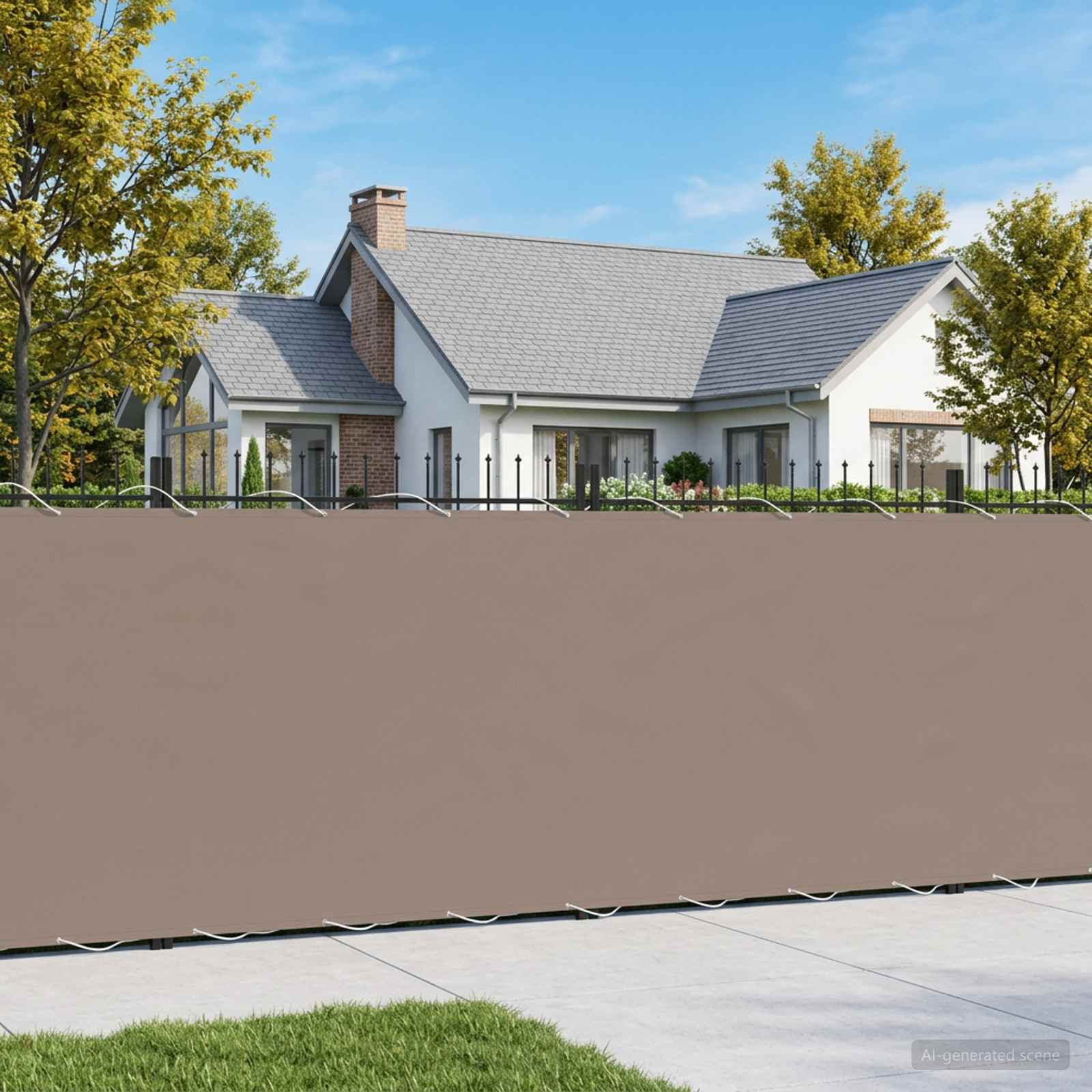 vidaXL Balkon Sichtschutz 1,2 x 15 m Stoff mit PU-Beschichtung Taupe