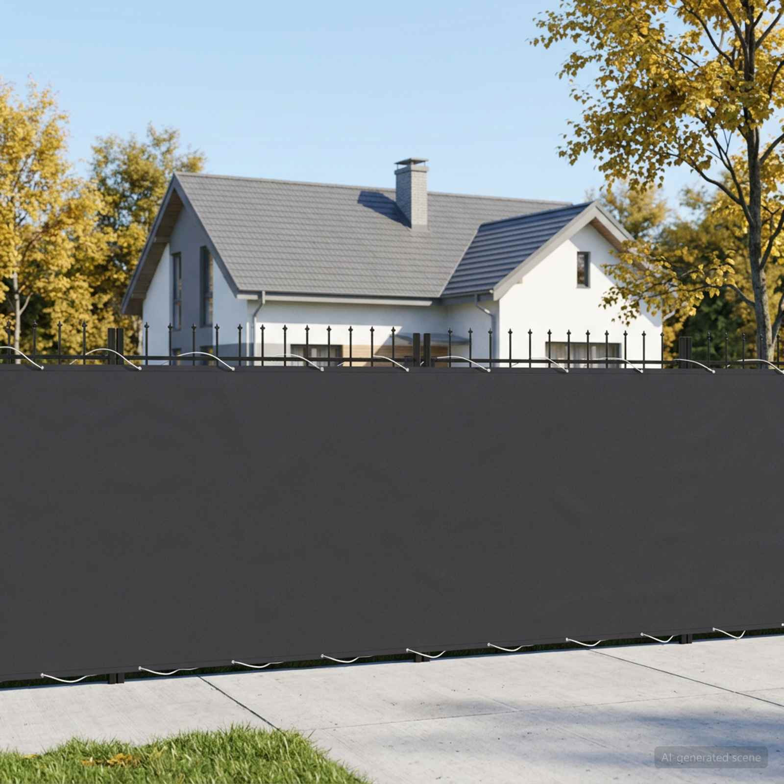 vidaXL Balkon Sichtschutz 1,2 x 15 m Stoff mit PU-Beschichtung Schwarz