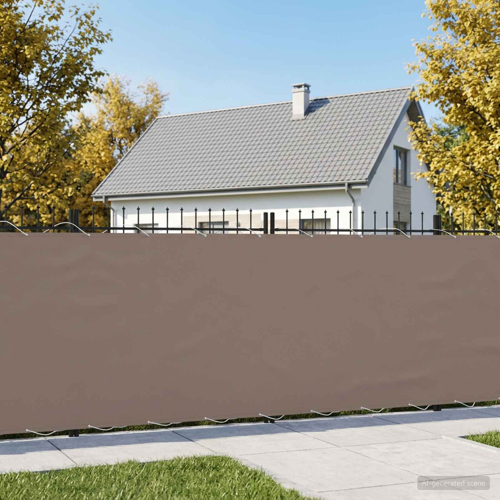 vidaXL Balkon Sichtschutz 150 x 400 cm Stoff mit PU-Beschichtung Taupe