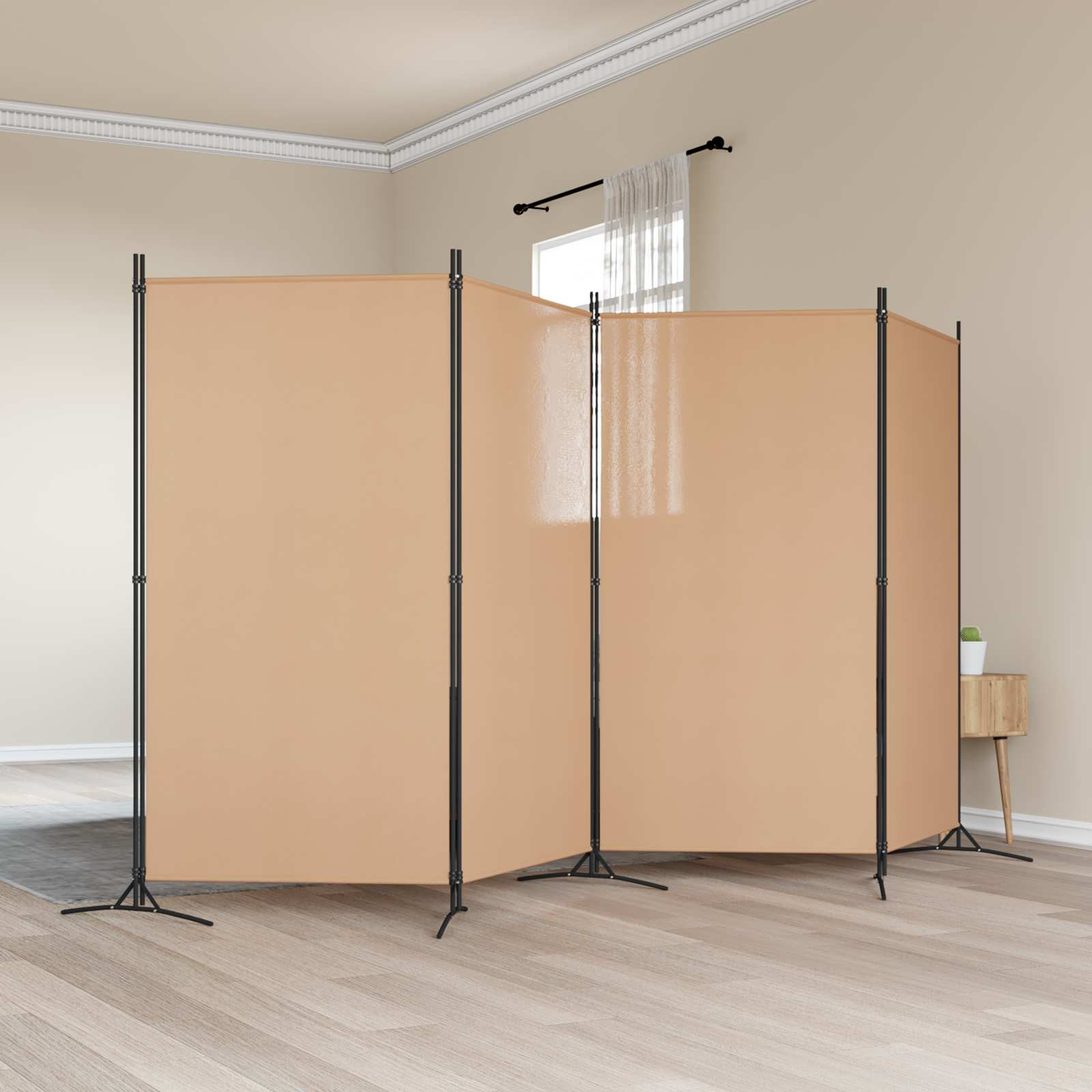vidaXL 4-teiliger Raumteiler Beige 346 x 180 cm Stoff