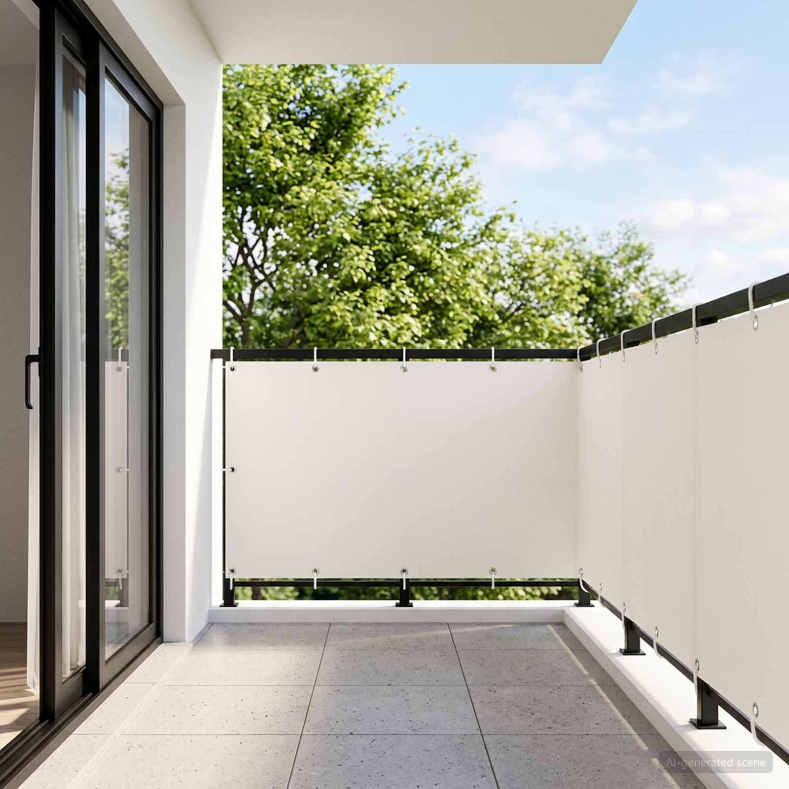 vidaXL Balkon Sichtschutz 1,2 x 25 m Stoff mit PU-Beschichtung Weiß