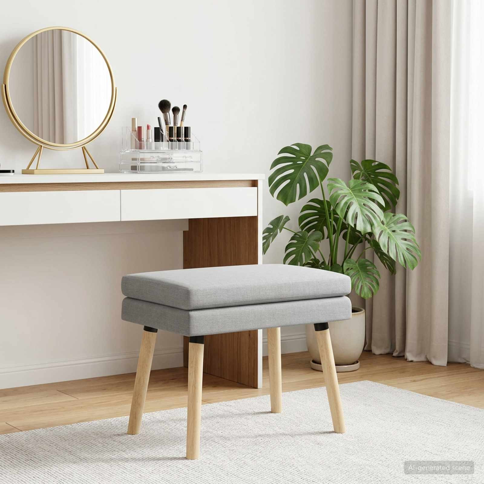 vidaXL Doppellagige Bank Hellgrau 60 x 40 x 46 cm Stoff