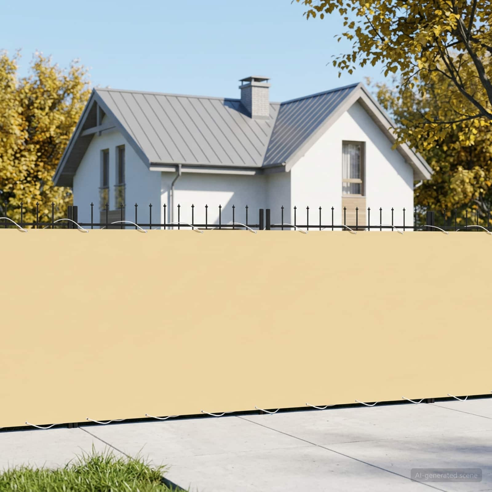 vidaXL Balkon Sichtschutz 1,2 x 25 m Stoff mit PU-Beschichtung Beige