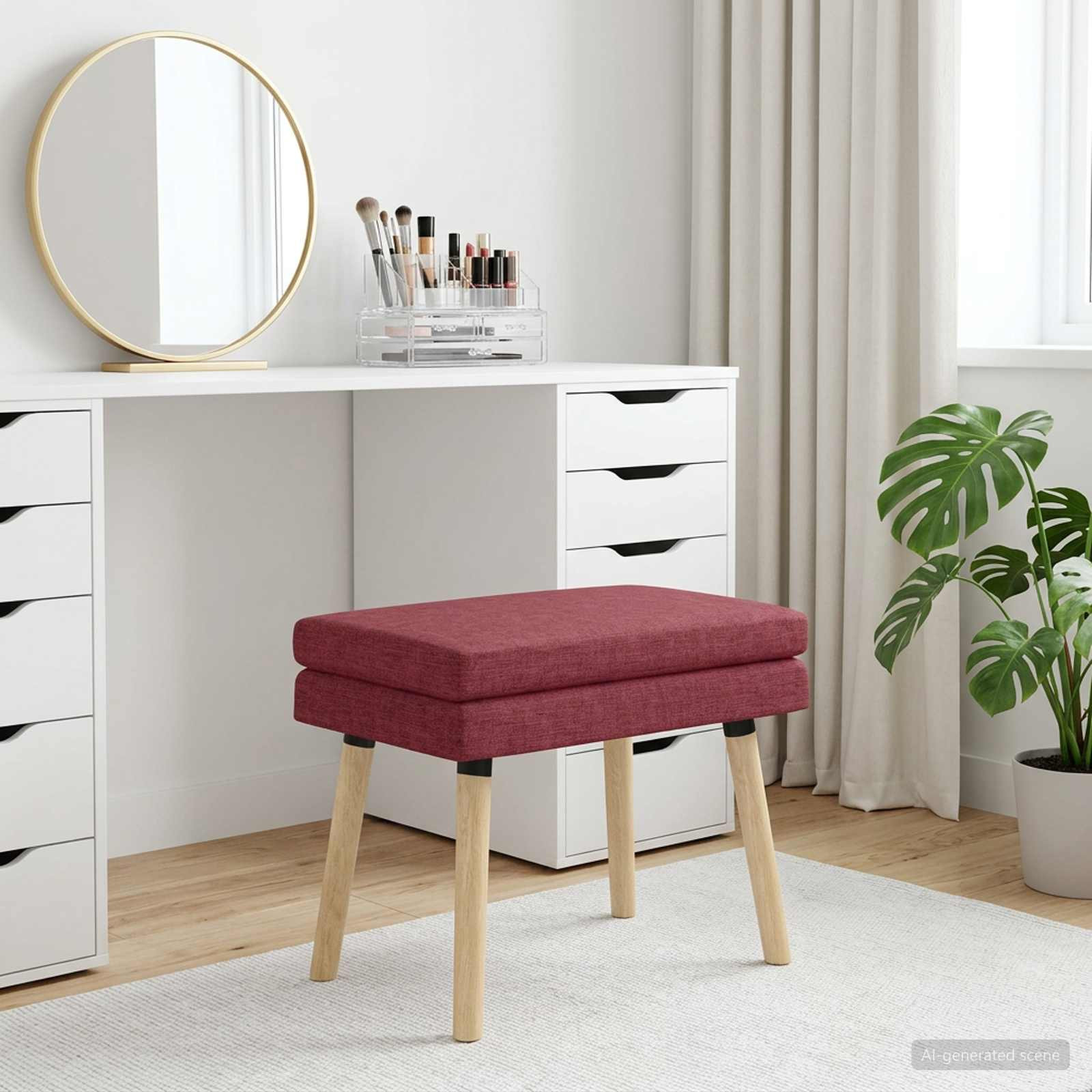 vidaXL Doppellagige Bank Weinrot 60 x 40 x 46 cm Stoff