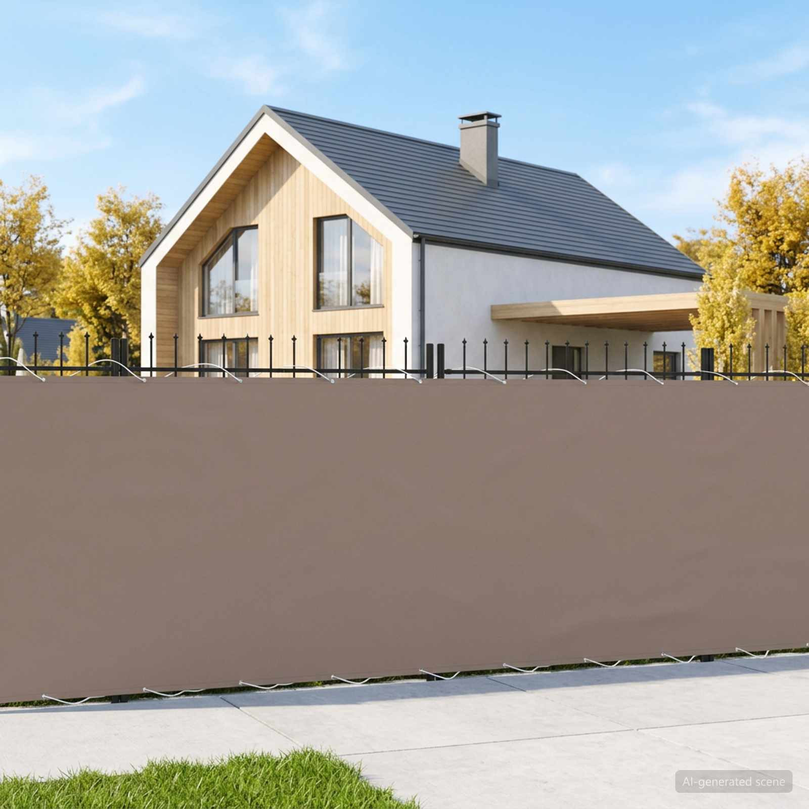 vidaXL Balkon Sichtschutz 1,2 x 25 m Stoff mit PU-Beschichtung Taupe