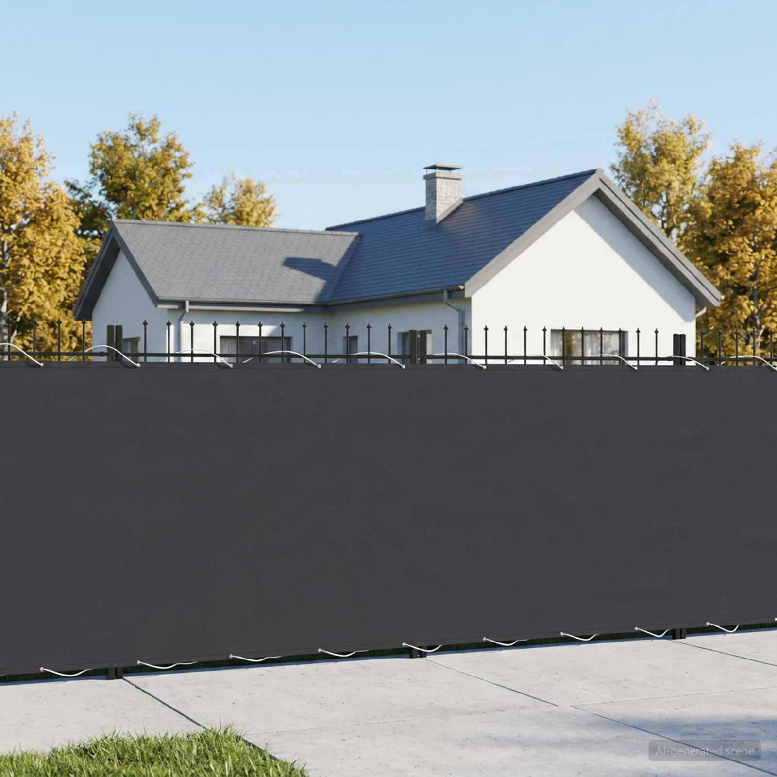 vidaXL Balkon Sichtschutz 1,2 x 25 m Stoff mit PU-Beschichtung Schwarz