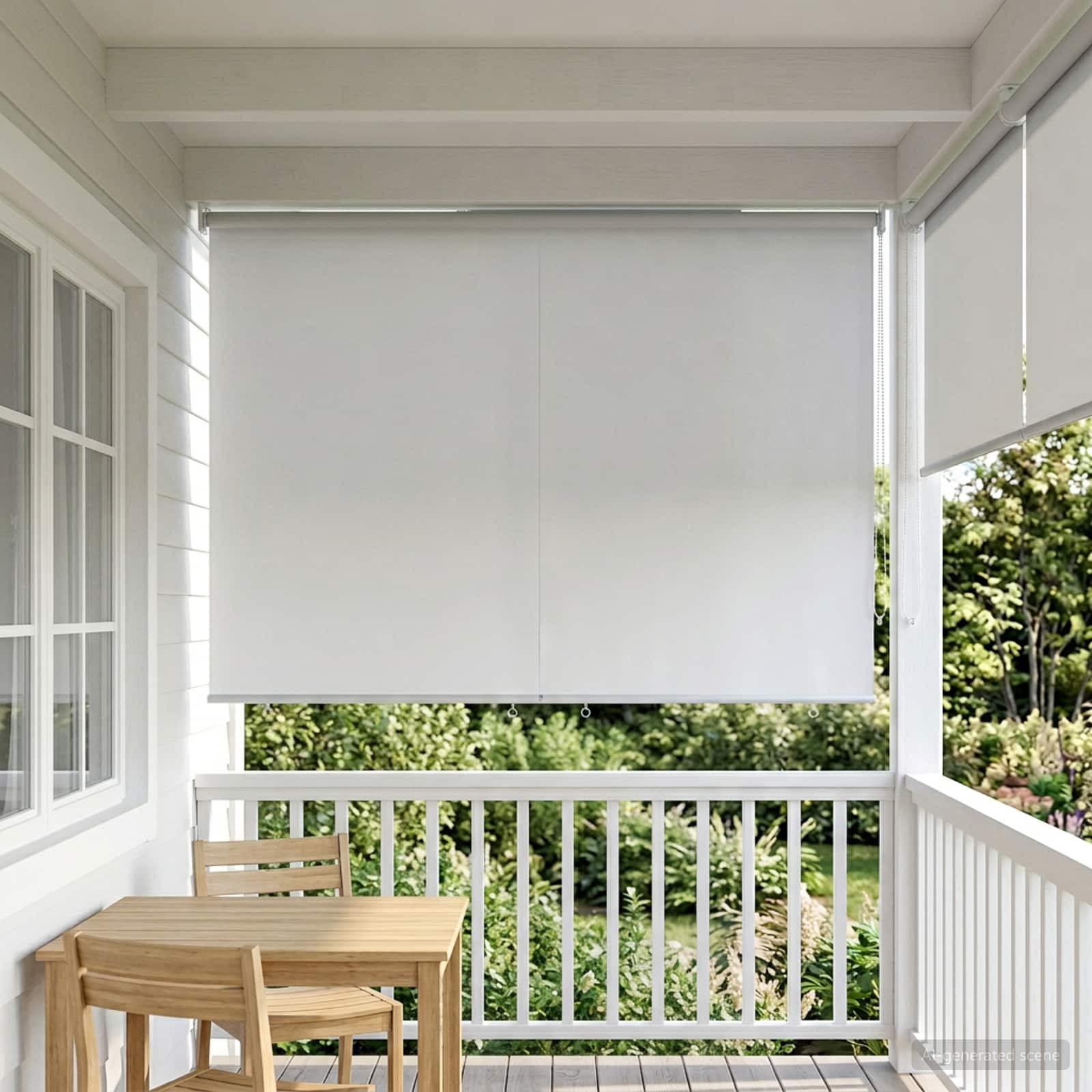 vidaXL Außen-Rollos mit UV-Schutz Weiß 185 x 230 cm (B x H) Polyester