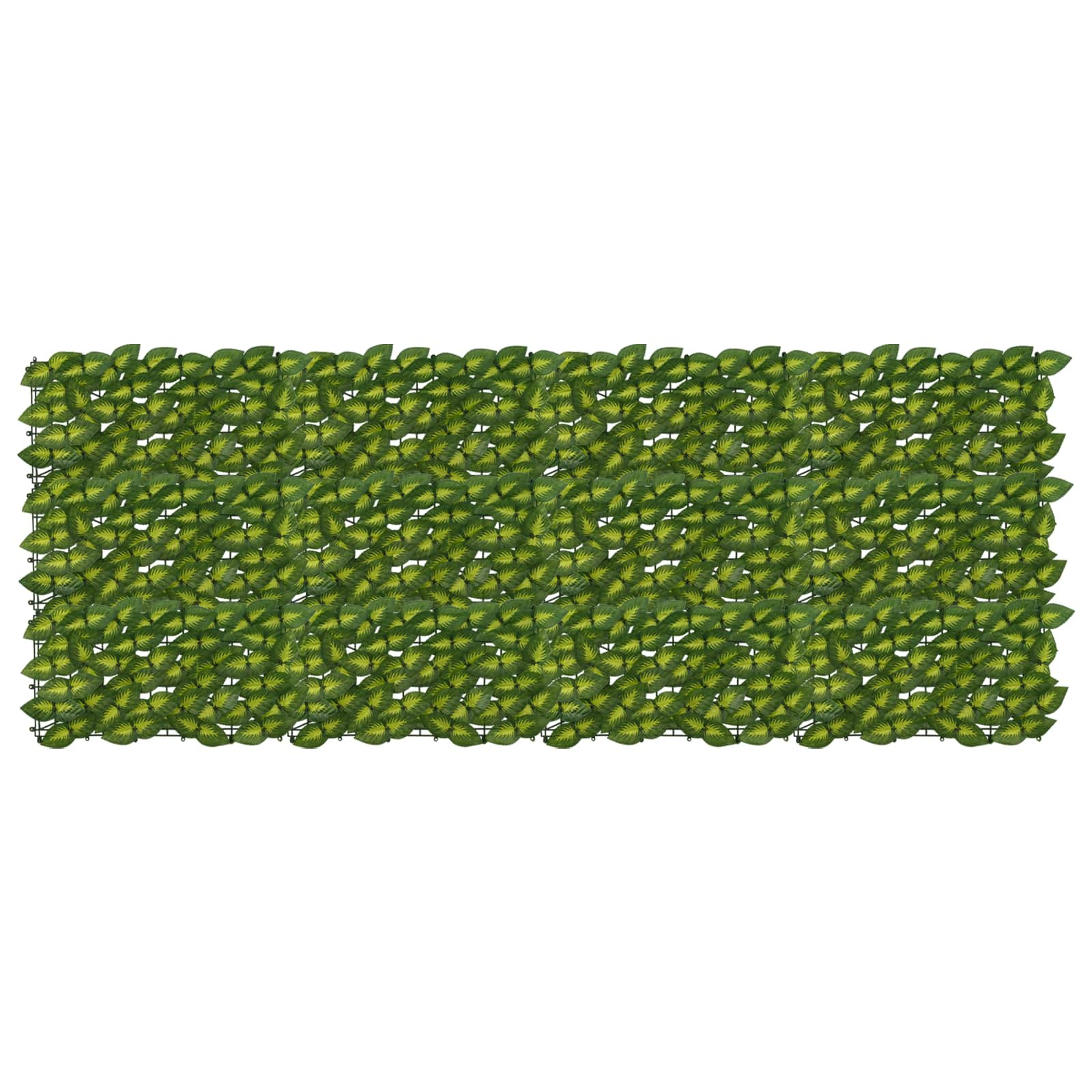 vidaXL Balkonsichtschutz mit Blättern Grün und Gelb 200 x 75 cm