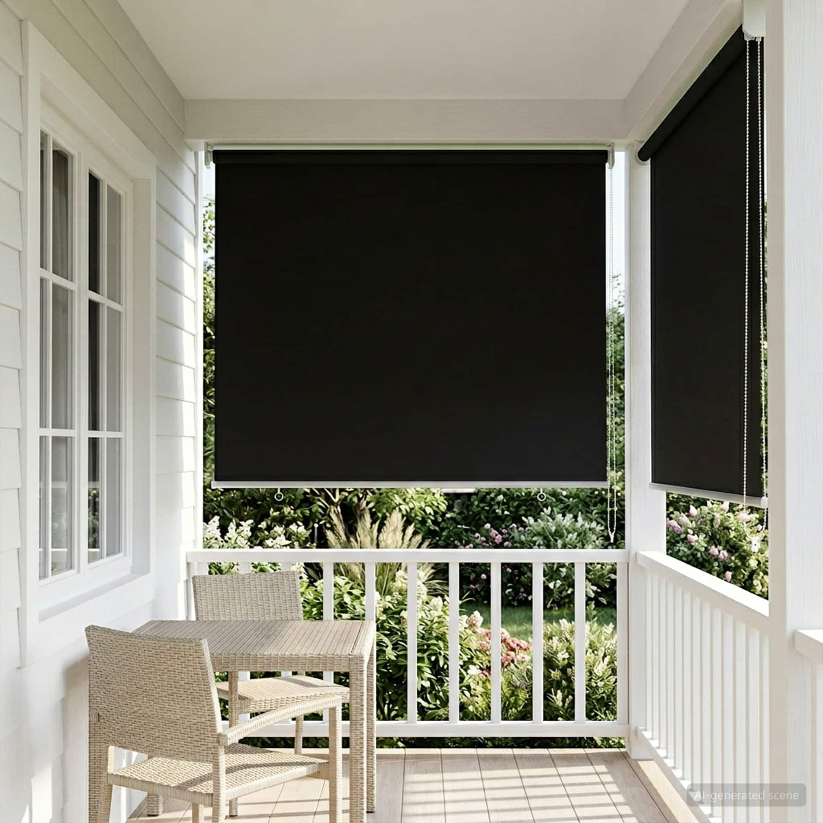 vidaXL Außen-Rollos mit UV-Schutz Schwarz 65 x 140 cm (B x H)