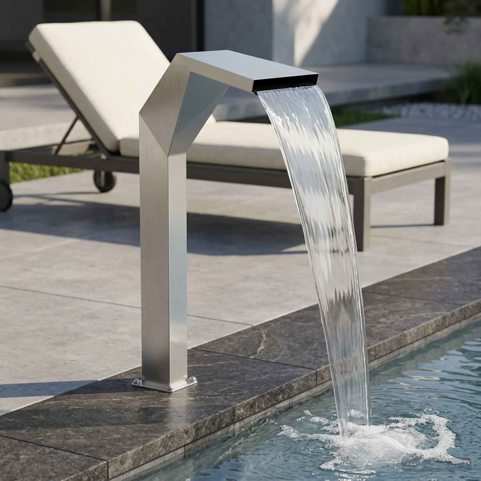 vidaXL Pool-Wasserfall Edelstahl 50 x 30 x 90 cm Silber