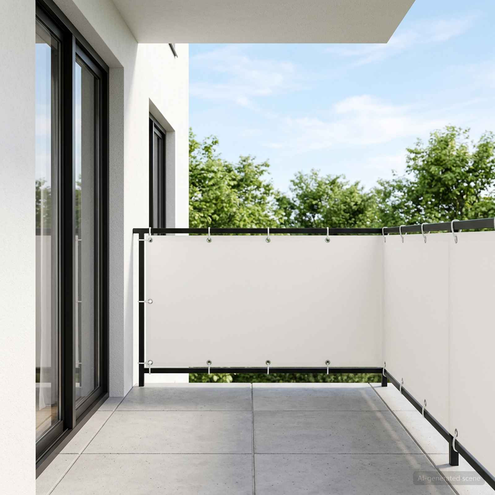 vidaXL Balkon Sichtschutz 1,5 x 15 m Stoff mit PU-Beschichtung Weiß