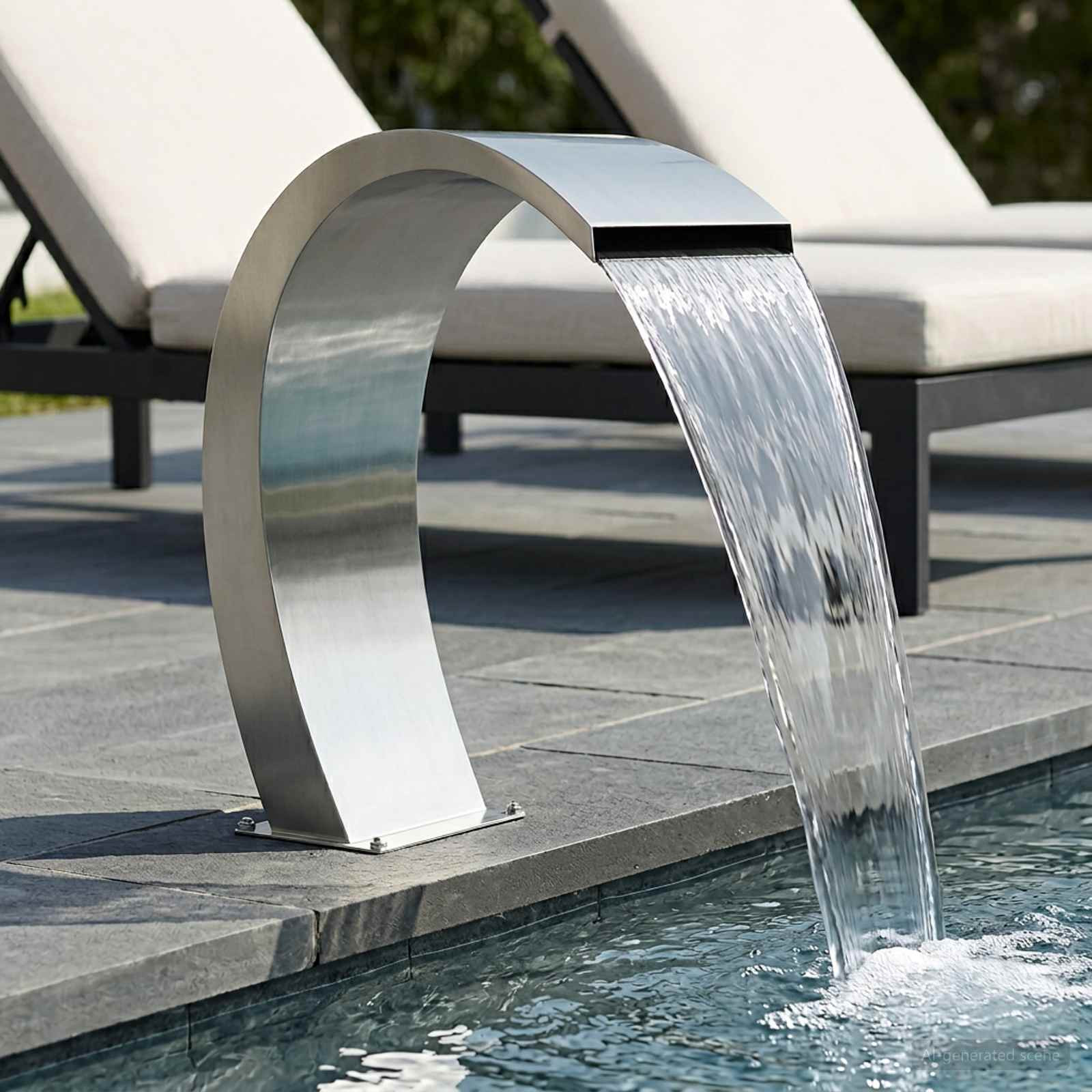 vidaXL Poolbrunnen Silber 60 x 30 x 70 cm Edelstahl