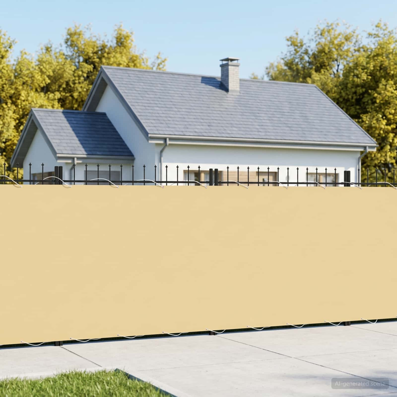 vidaXL Balkon Sichtschutz 1,5 x 15 m Stoff mit PU-Beschichtung Beige