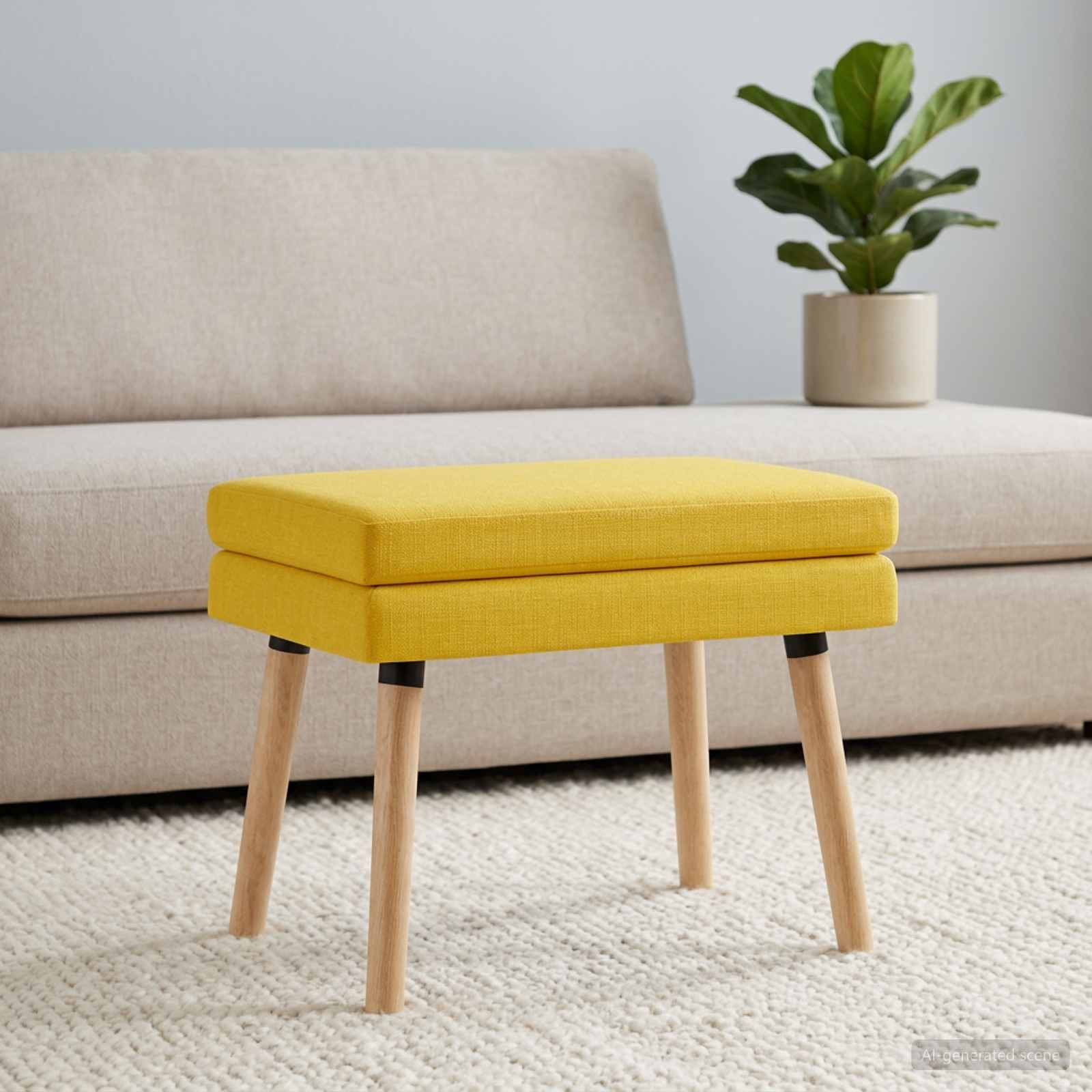 vidaXL Doppellagige Bank Helles Gelb 60 x 40 x 46 cm Stoff