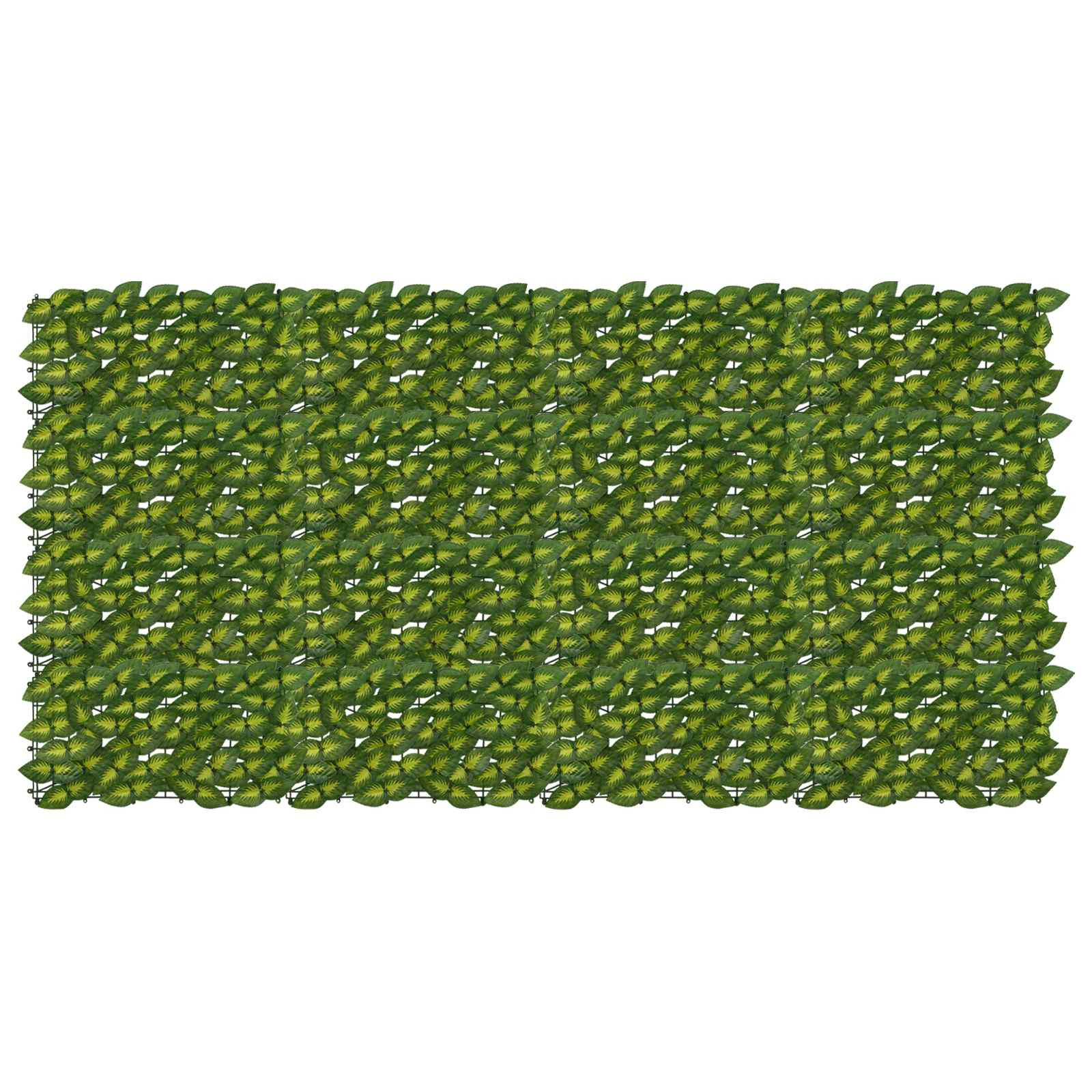 vidaXL Balkonsichtschutz mit Blättern Grün und Gelb 200 x 100 cm